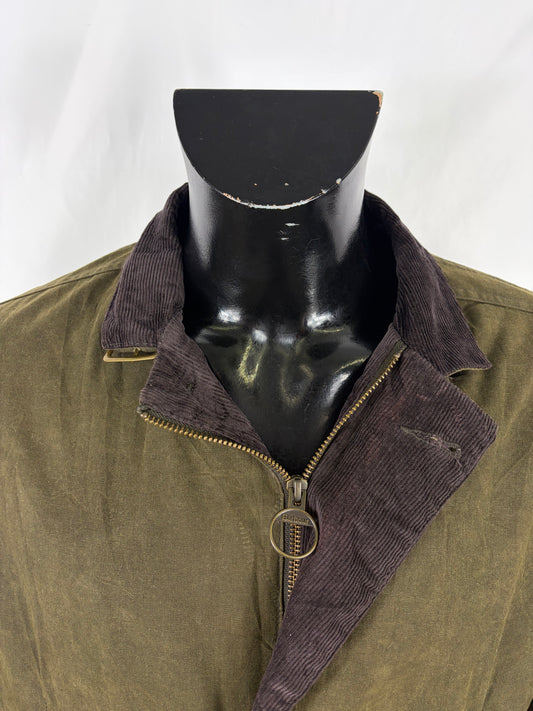 Giacca Barbour Uomo verde cerato Lutz XLarge- Olive waxed cotton Jacket Size XLarge
