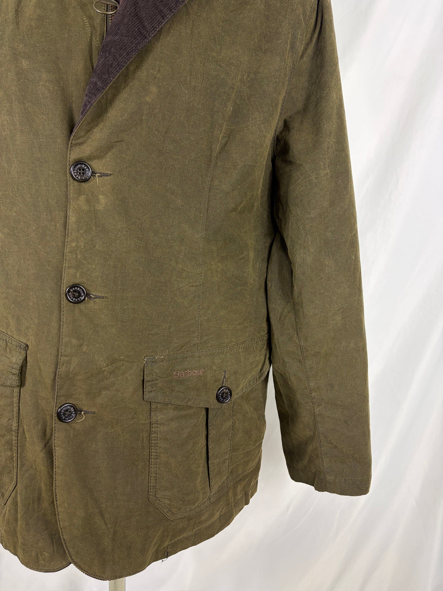 Giacca Barbour Uomo verde cerato Lutz XLarge- Olive waxed cotton Jacket Size XLarge