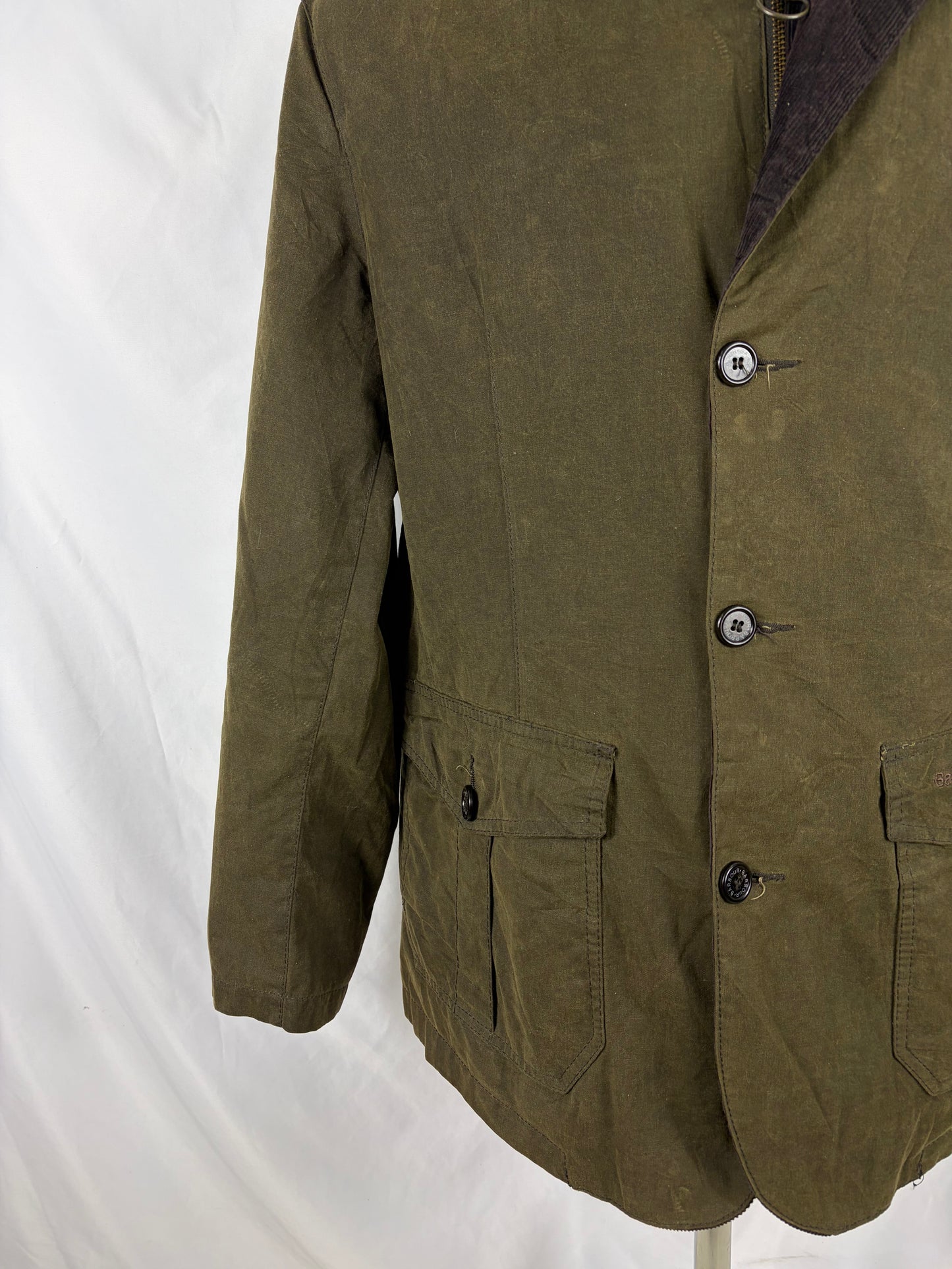 Giacca Barbour Uomo verde cerato Lutz XLarge- Olive waxed cotton Jacket Size XLarge