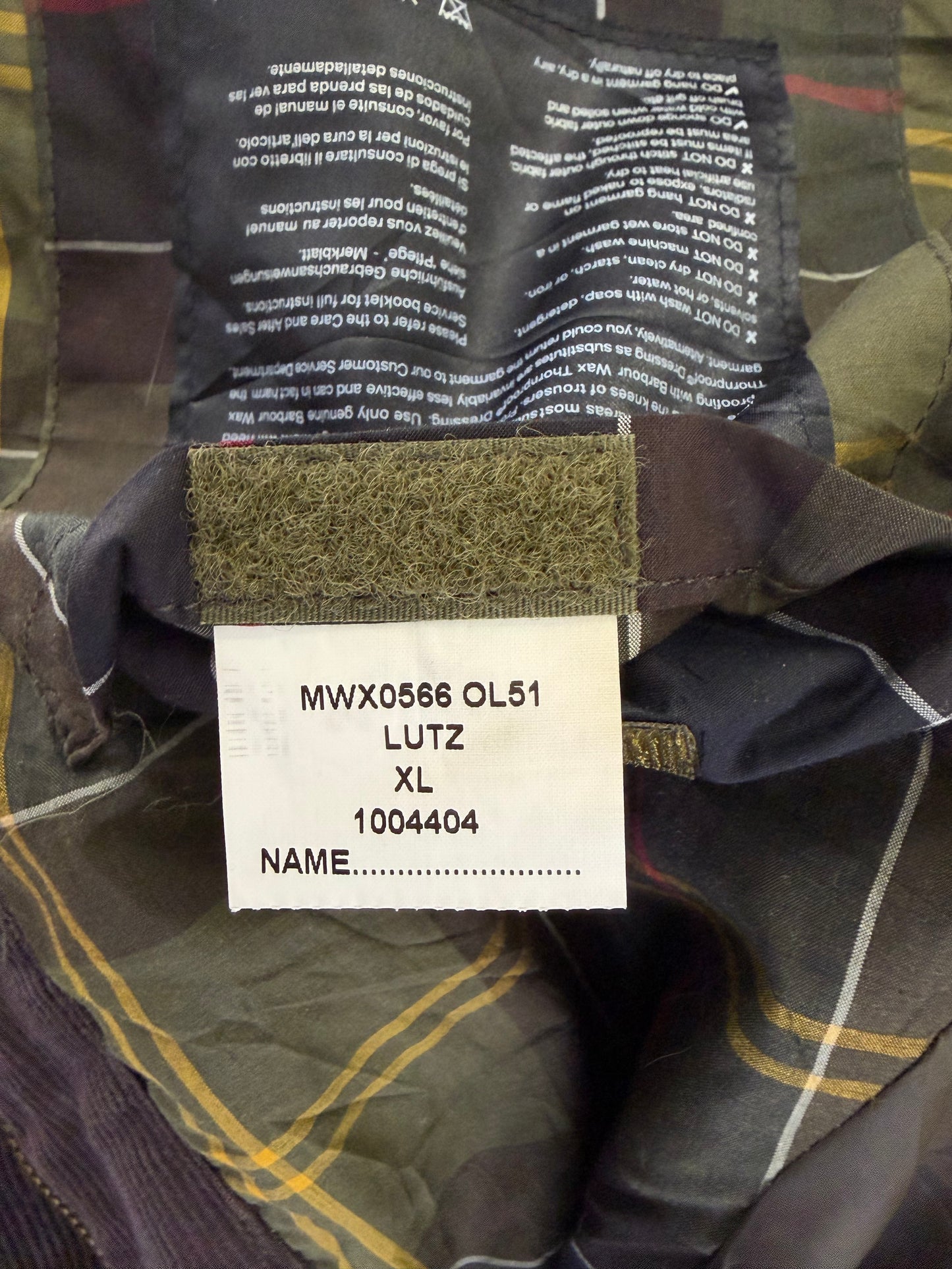 Giacca Barbour Uomo verde cerato Lutz XLarge- Olive waxed cotton Jacket Size XLarge