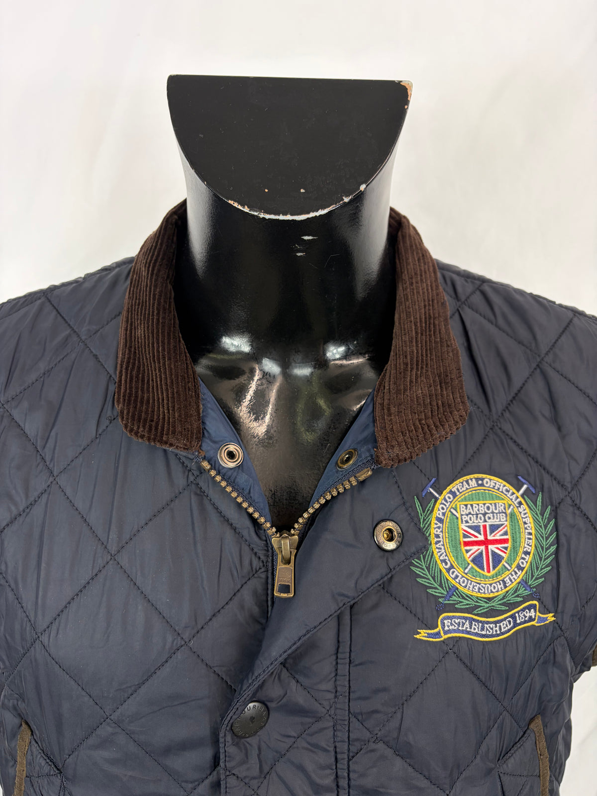 Gilet Barbour Uomo Blu Moorish Polo Club Medium Man Navy Quilted Polo Club Vest Size M