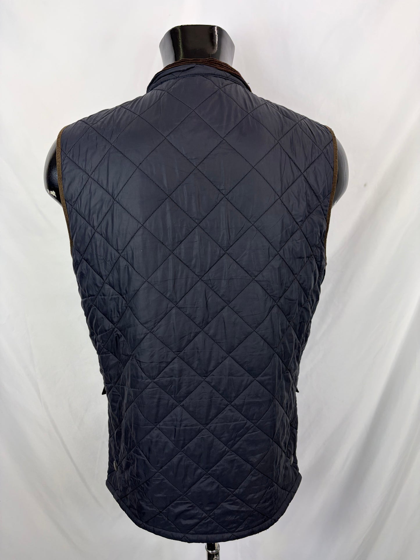 Gilet Barbour Uomo Blu Moorish Polo Club Medium Man Navy Quilted Polo Club Vest Size M