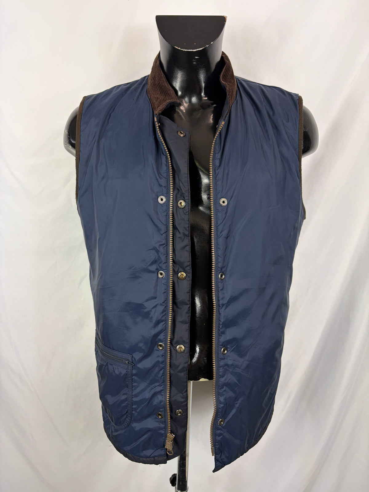 Gilet Barbour Uomo Blu Moorish Polo Club Medium Man Navy Quilted Polo Club Vest Size M