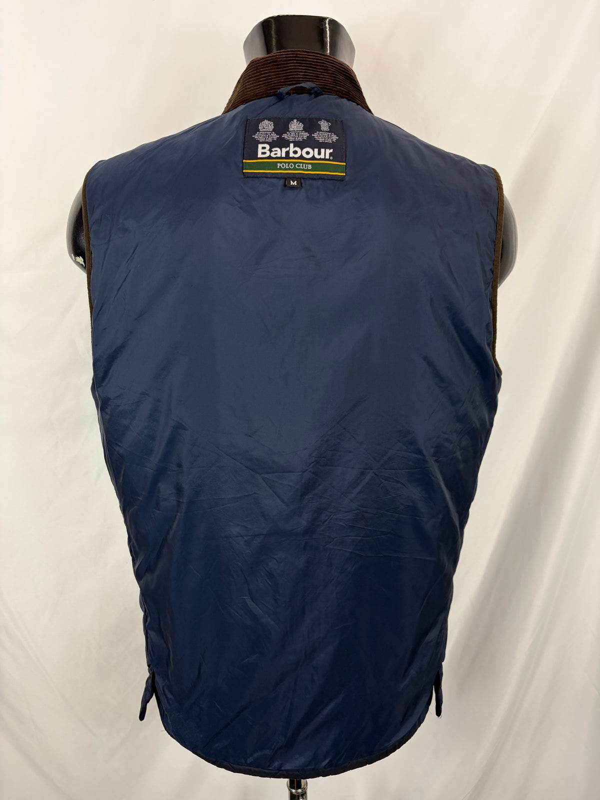 Gilet Barbour Uomo Blu Moorish Polo Club Medium Man Navy Quilted Polo Club Vest Size M