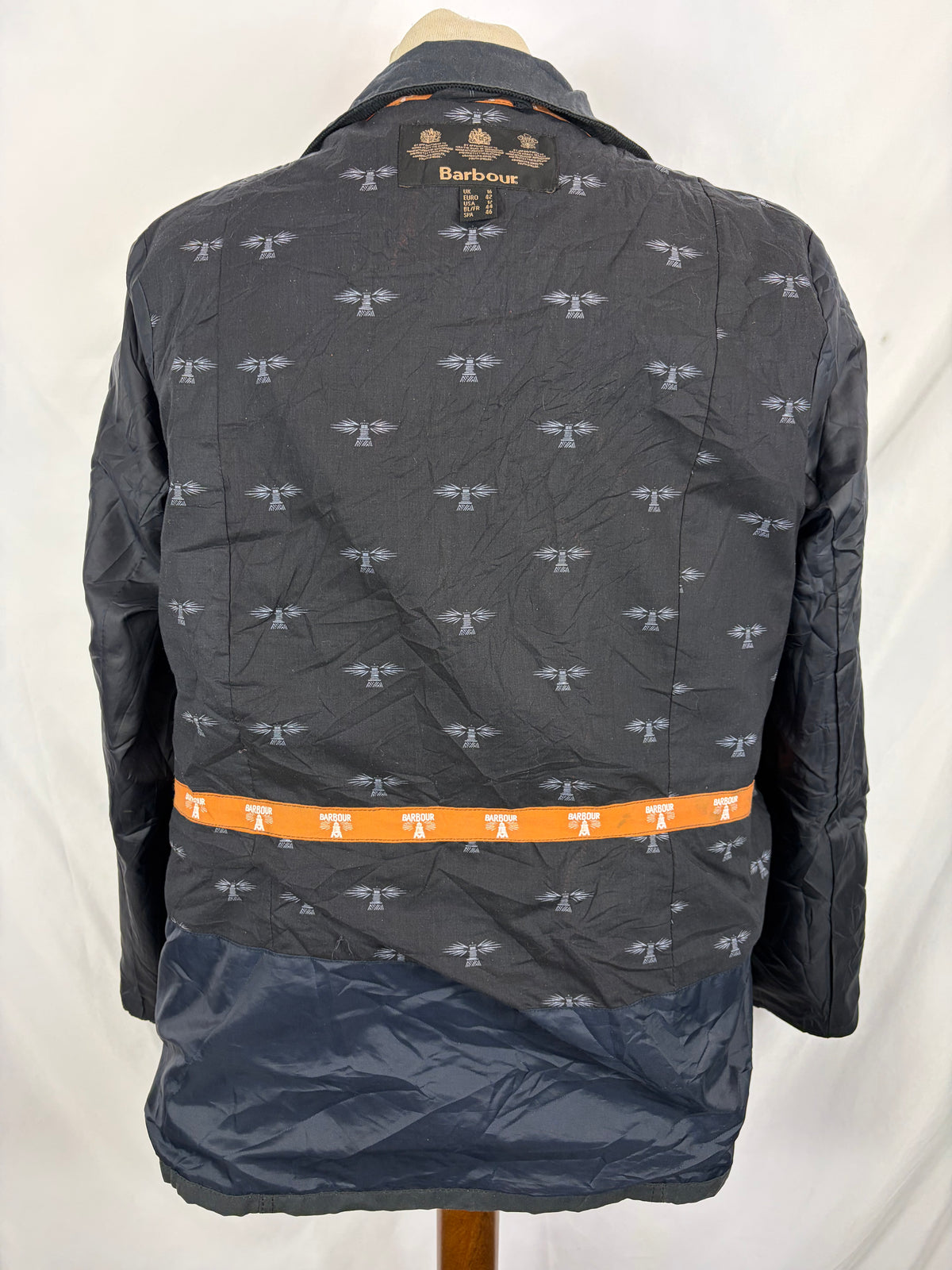 Giacca Barbour blu donna modello Chock  Uk16 Navy wax lady Jacket uk16 tg. 44/46