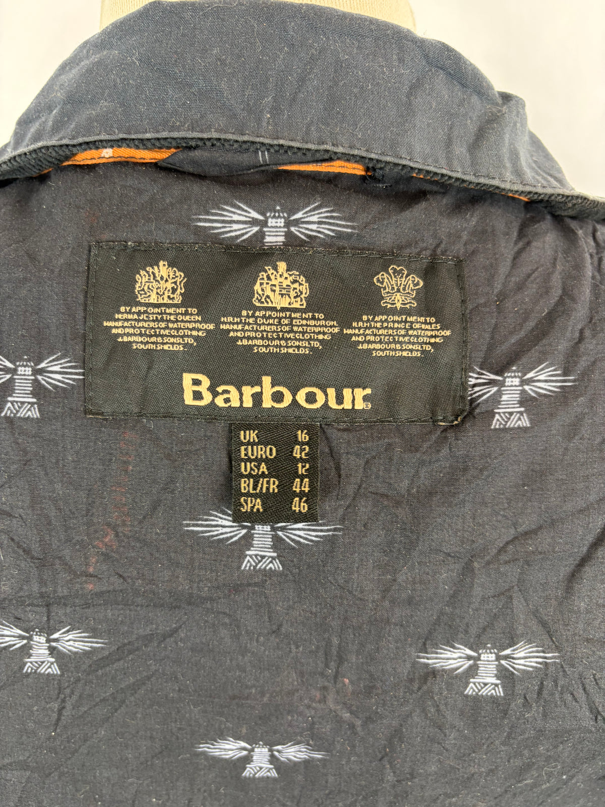 Giacca Barbour blu donna modello Chock  Uk16 Navy wax lady Jacket uk16 tg. 44/46