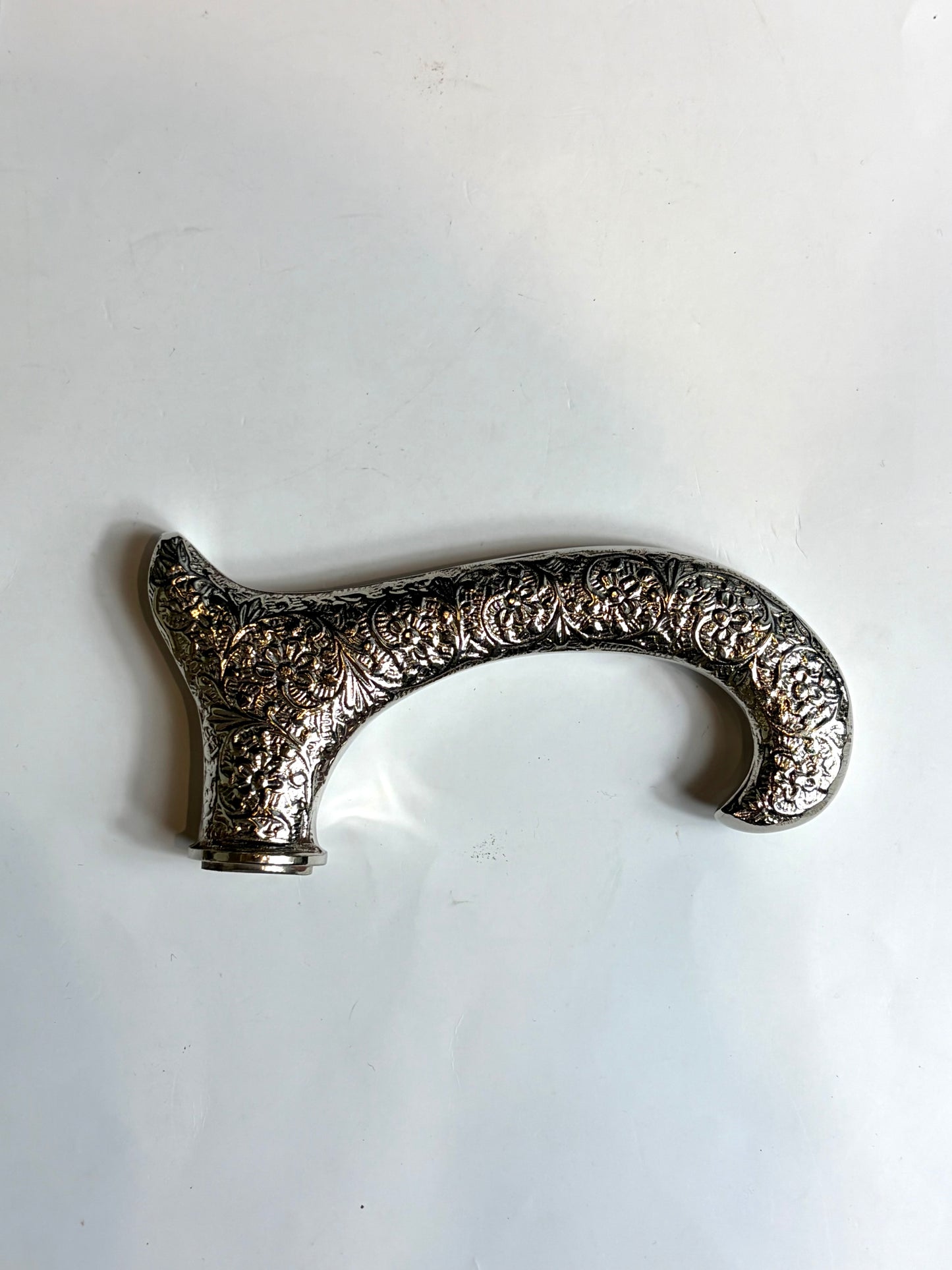 Bastone da passeggio inglese nero con manico argentato - Shop In London