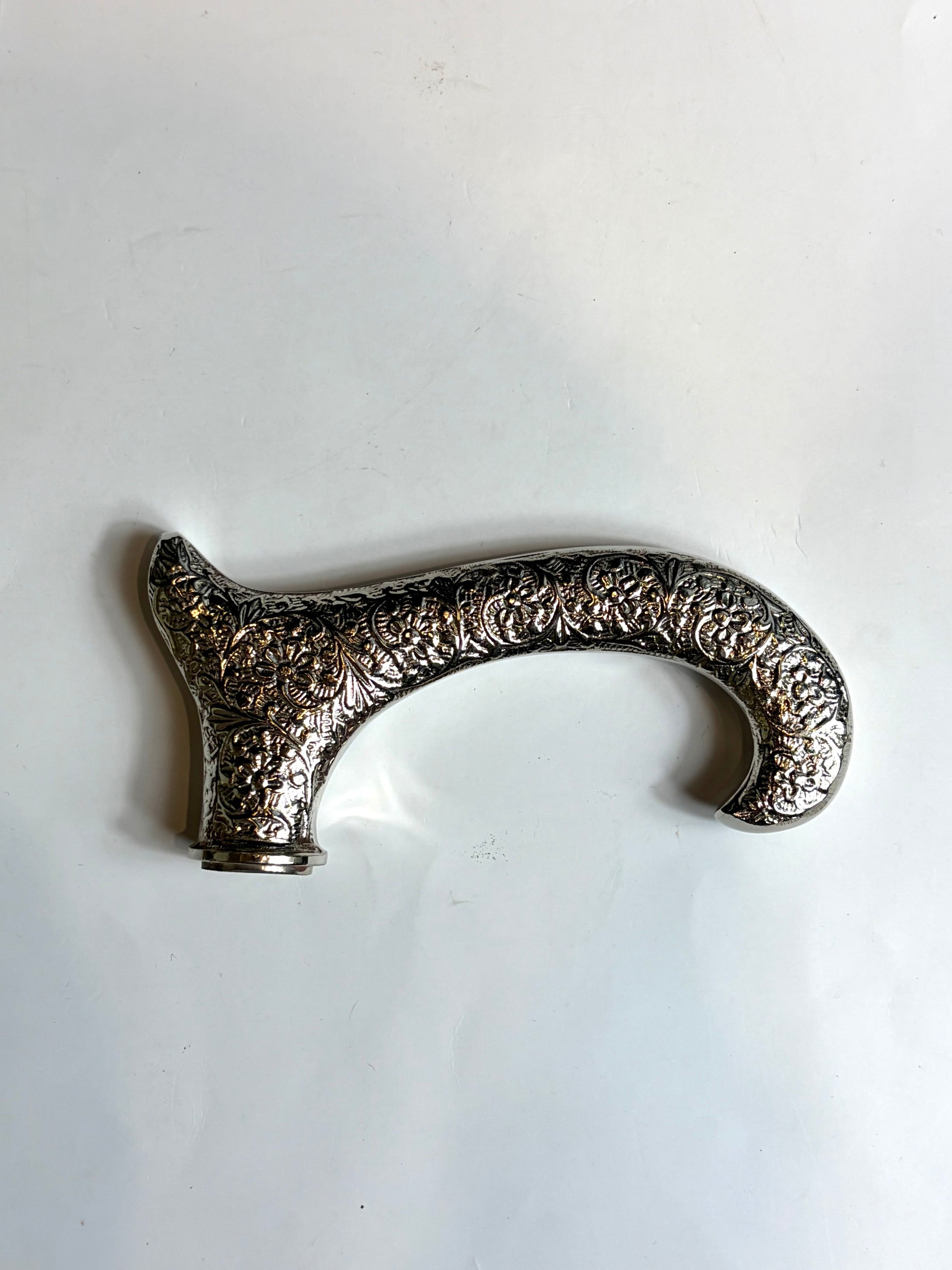 Bastone da passeggio inglese nero con manico argentato - Shop In London