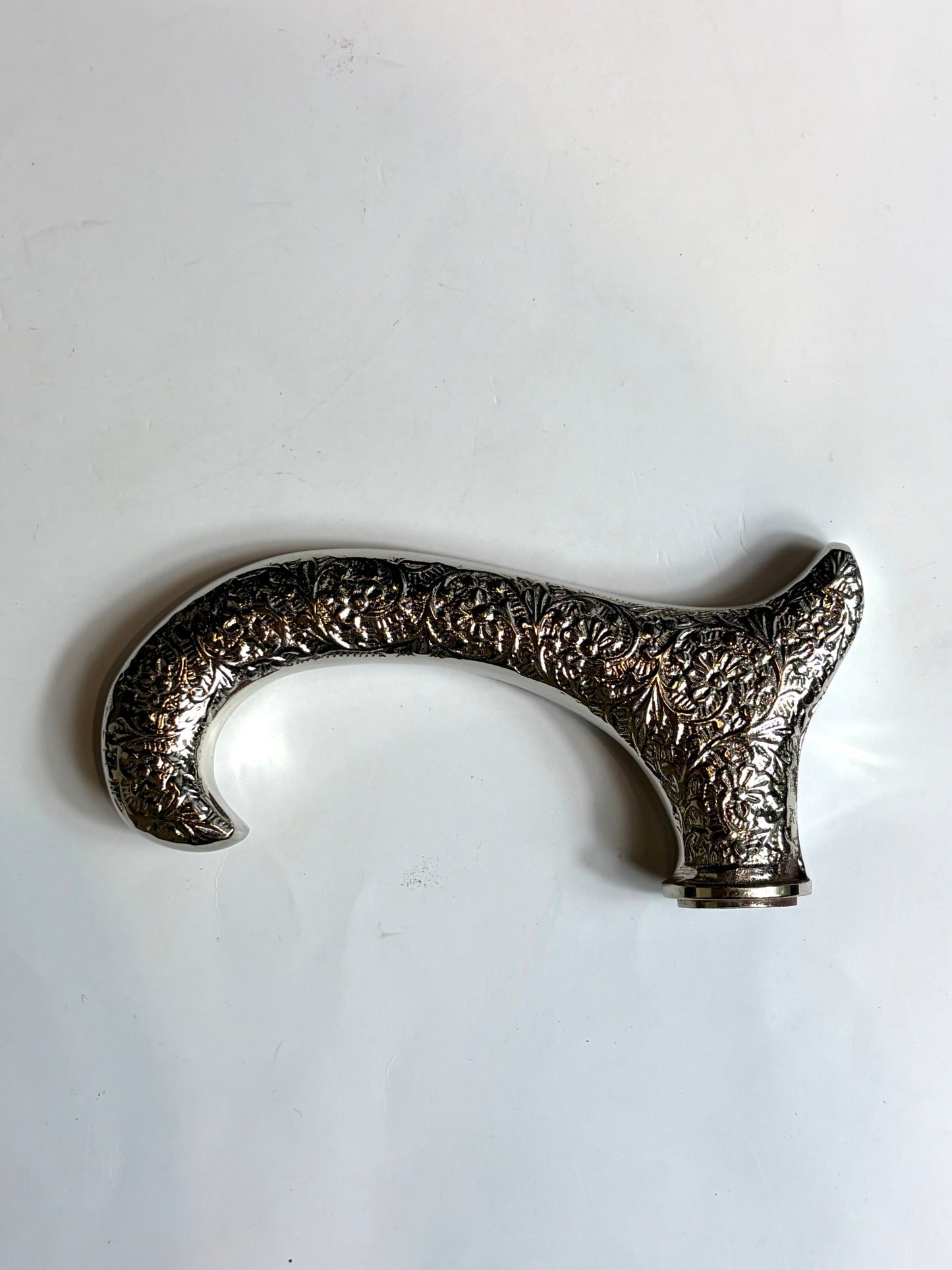 Bastone da passeggio inglese nero con manico argentato - Shop In London