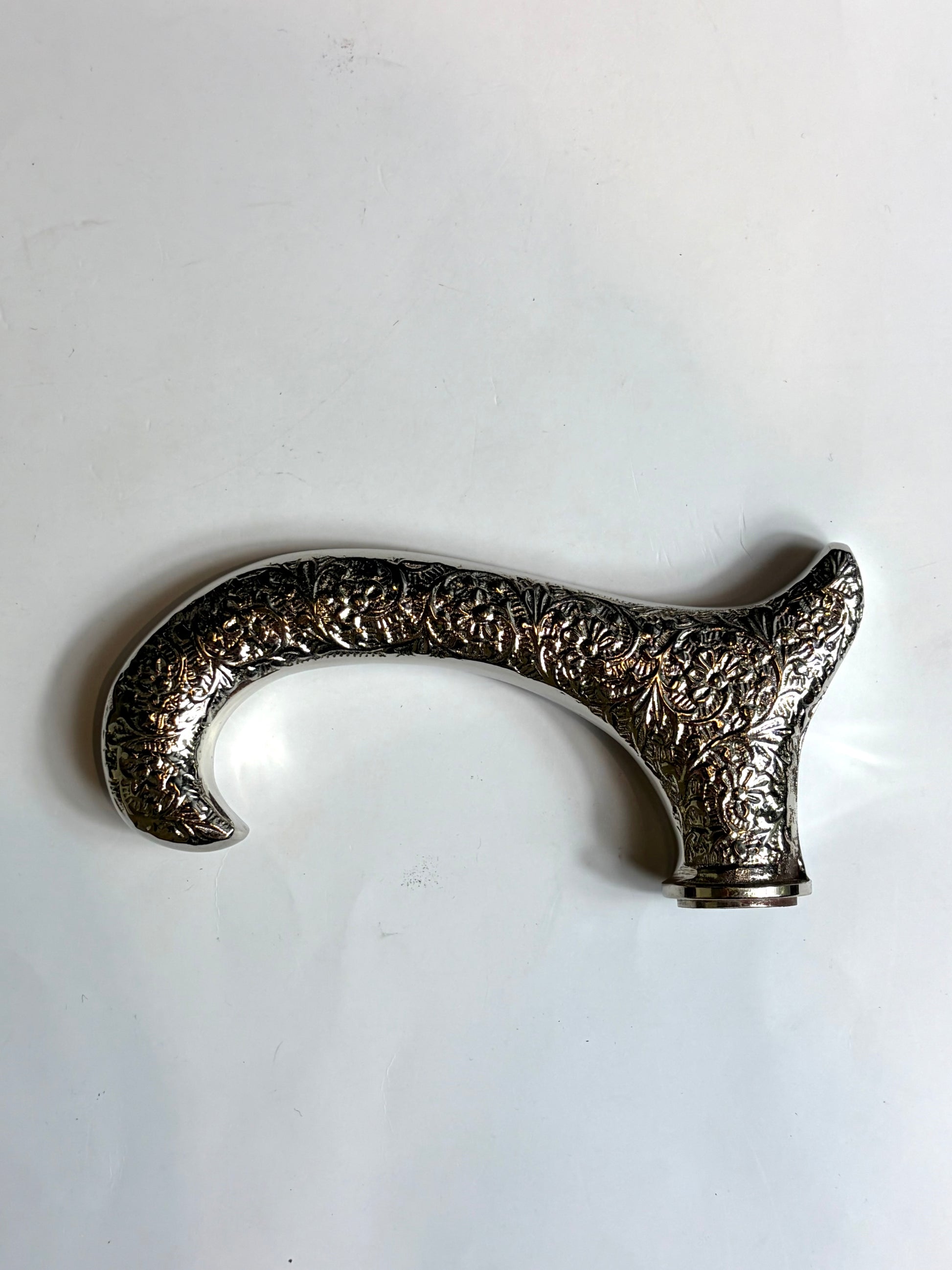 Bastone da passeggio inglese nero con manico argentato - Shop In London