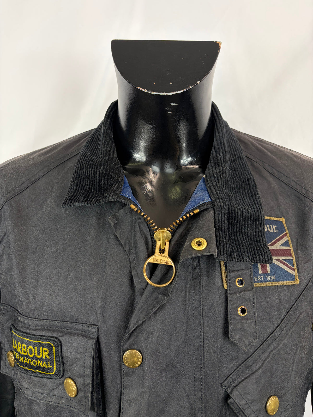 Giacca Barbour International Union Jack Medium- Black International Union Jacket Jacket Size M