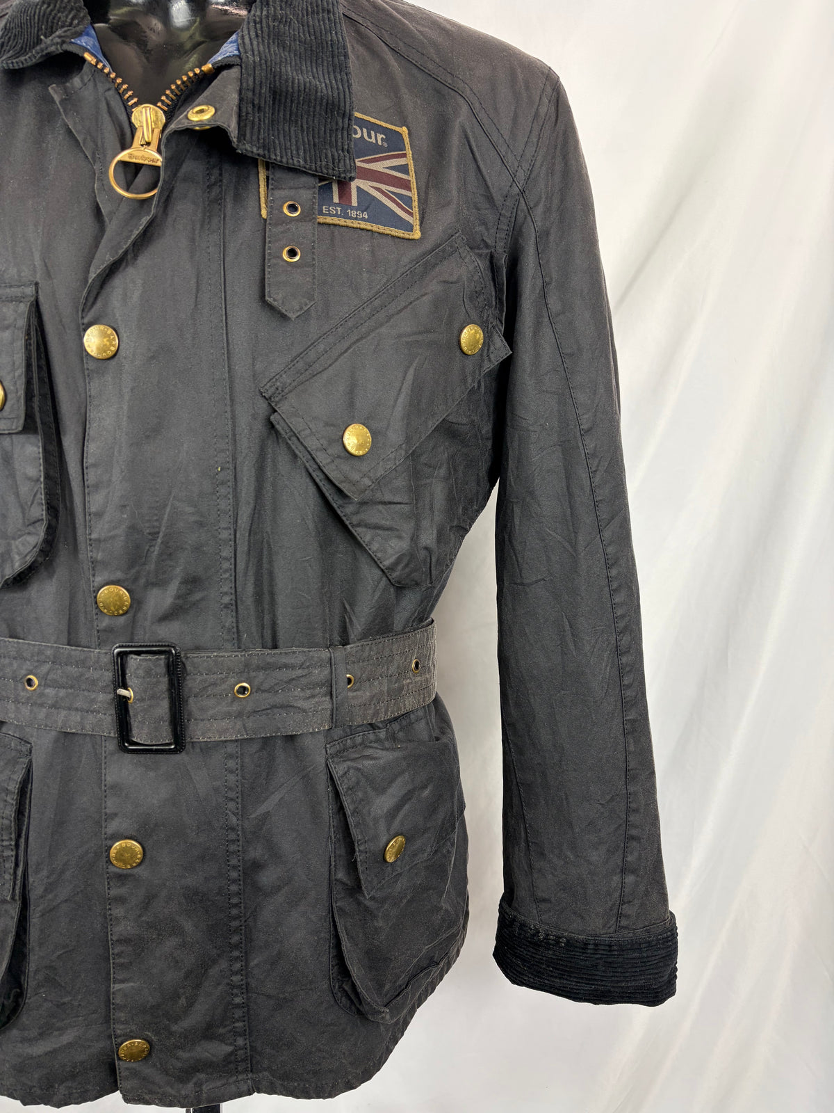 Giacca Barbour International Union Jack Medium- Black International Union Jacket Jacket Size M