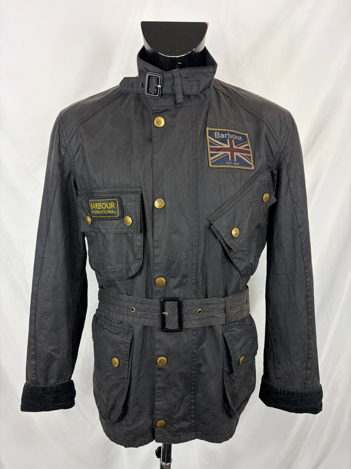 Giacca Barbour International Union Jack Medium- Black International Union Jacket Jacket Size M