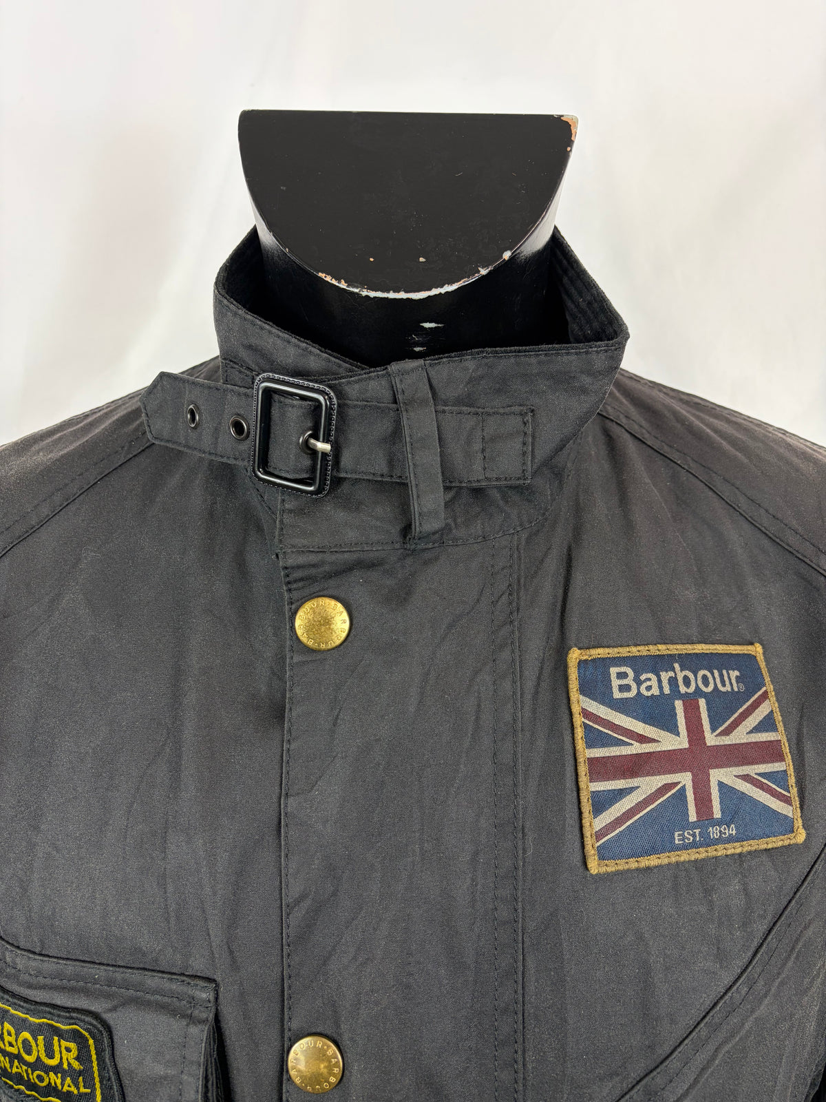 Giacca Barbour International Union Jack Medium- Black International Union Jacket Jacket Size M