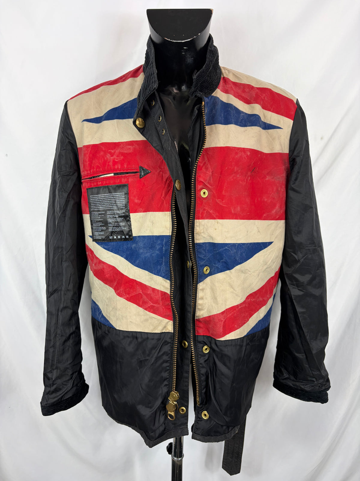 Giacca Barbour International Union Jack Medium- Black International Union Jacket Jacket Size M