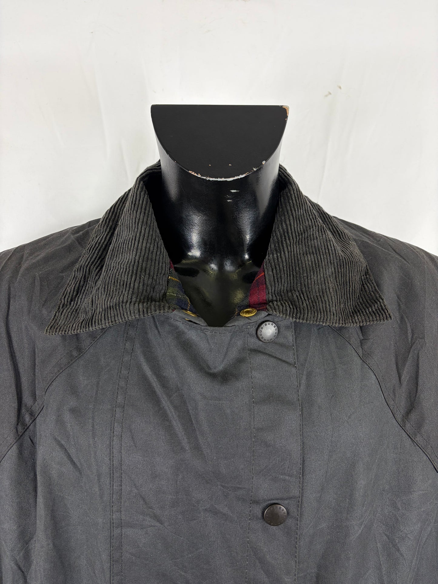 RARO Barbour Backhouse lungo nero C42/107 cm Large Man Black Long Wax Riding Coat Large - Shop In London