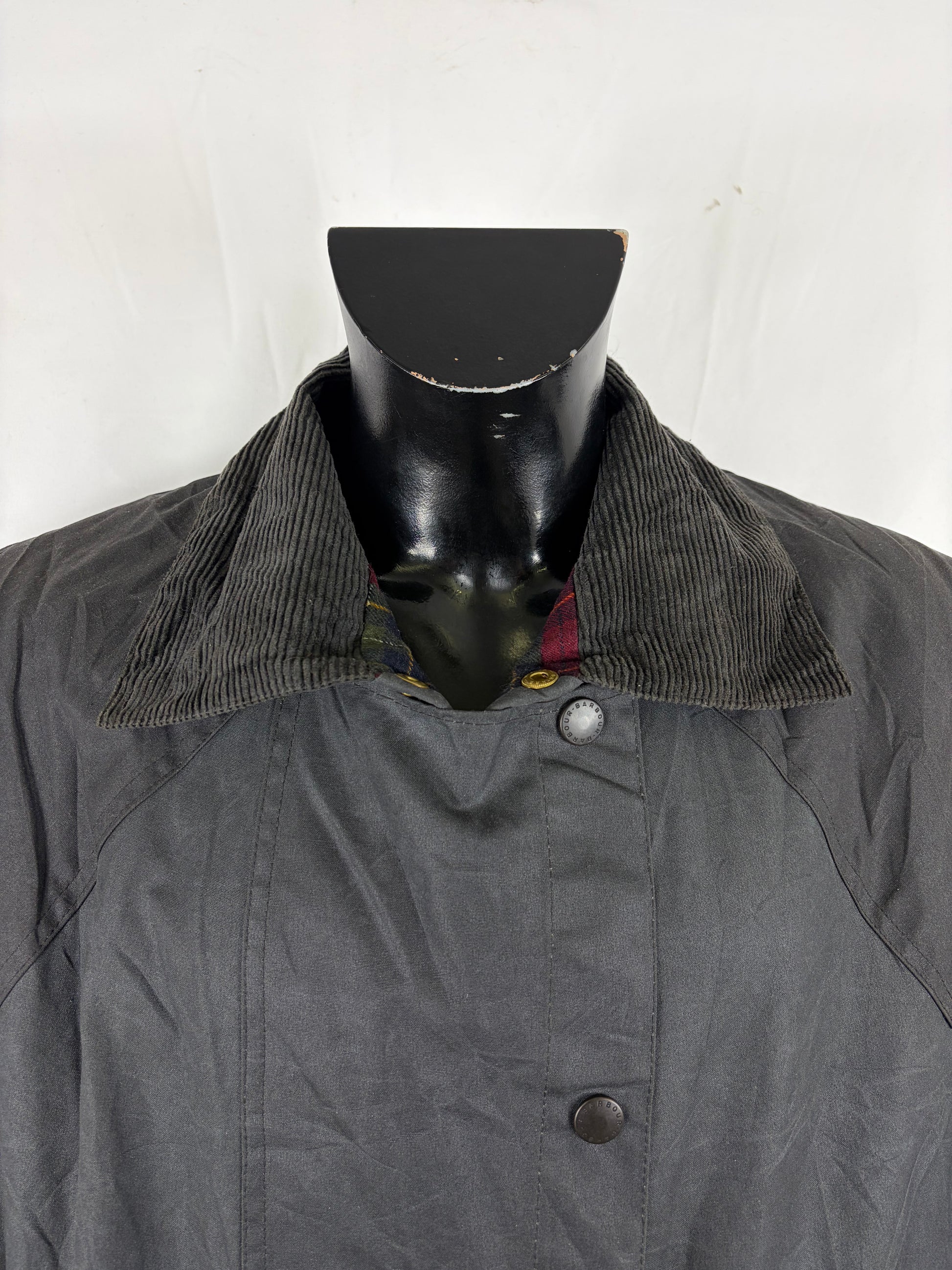RARO Barbour Backhouse lungo nero C42/107 cm Large Man Black Long Wax Riding Coat Large - Shop In London