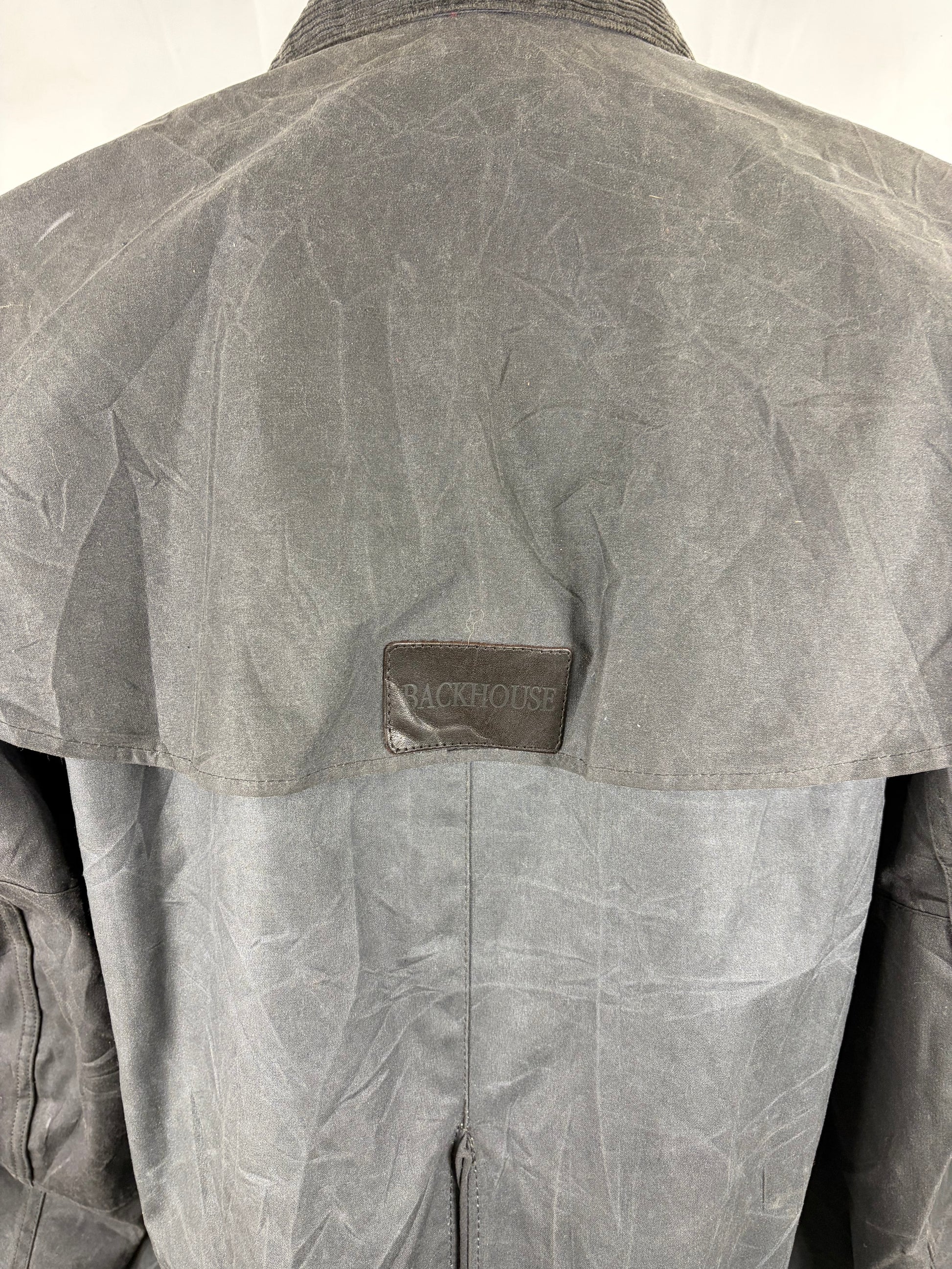 RARO Barbour Backhouse lungo nero C42/107 cm Large Man Black Long Wax Riding Coat Large - Shop In London