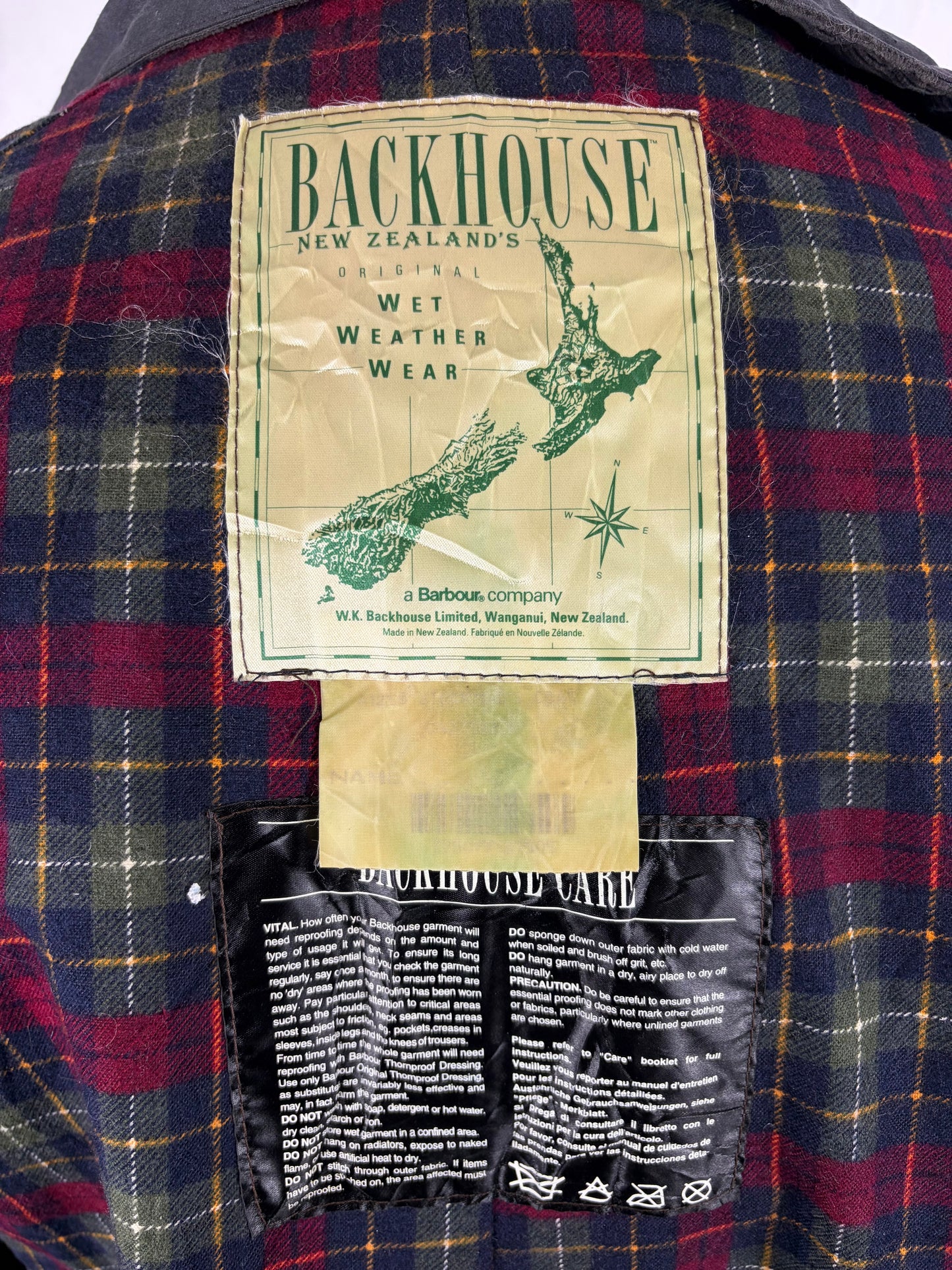 RARO Barbour Backhouse lungo nero C42/107 cm Large Man Black Long Wax Riding Coat Large - Shop In London