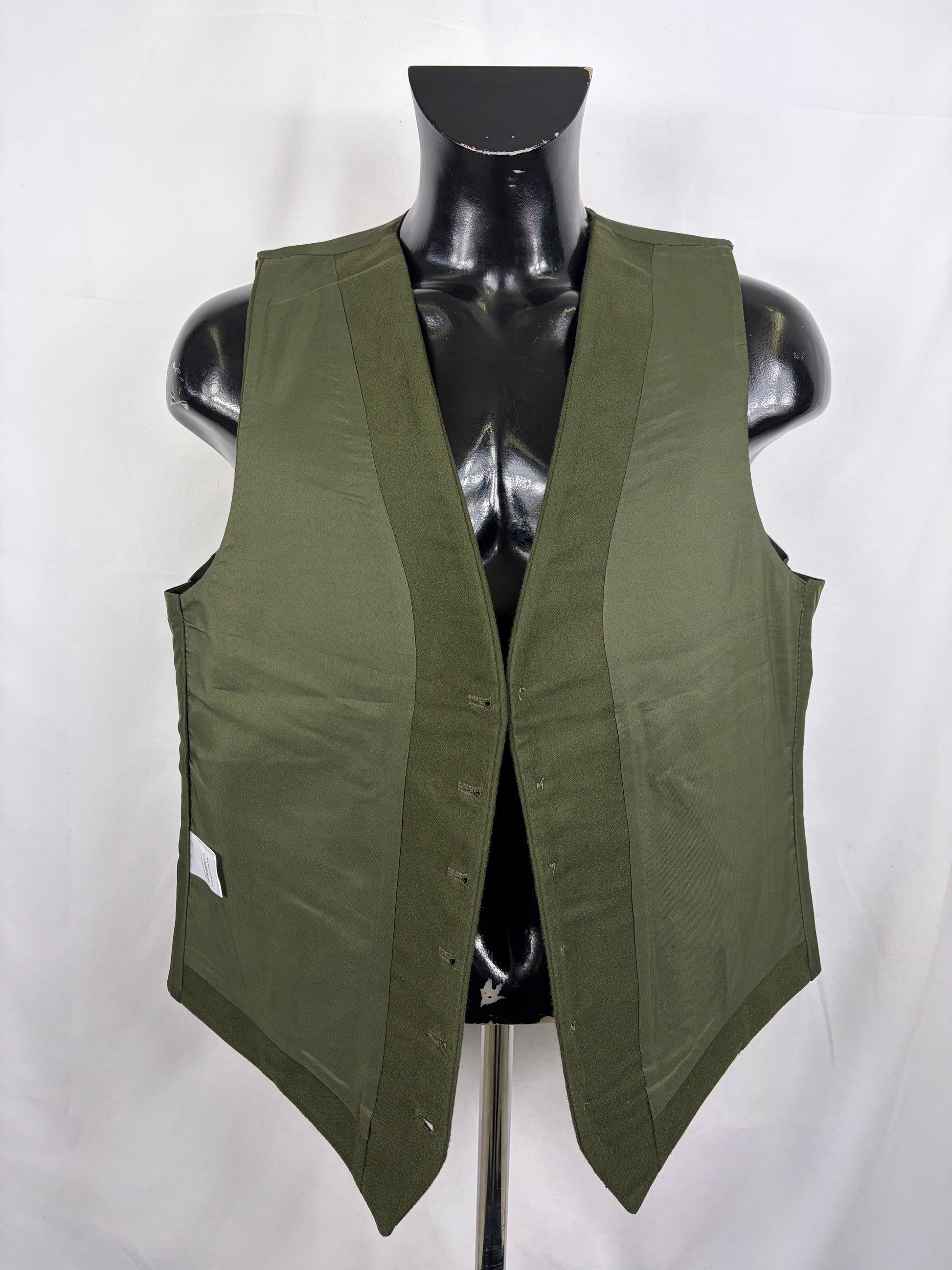 Gilet nuovo da uomo in fustagno verde scuro con bottoni - Man's Moleskin Waistcoat Dark Sage - Shop In London