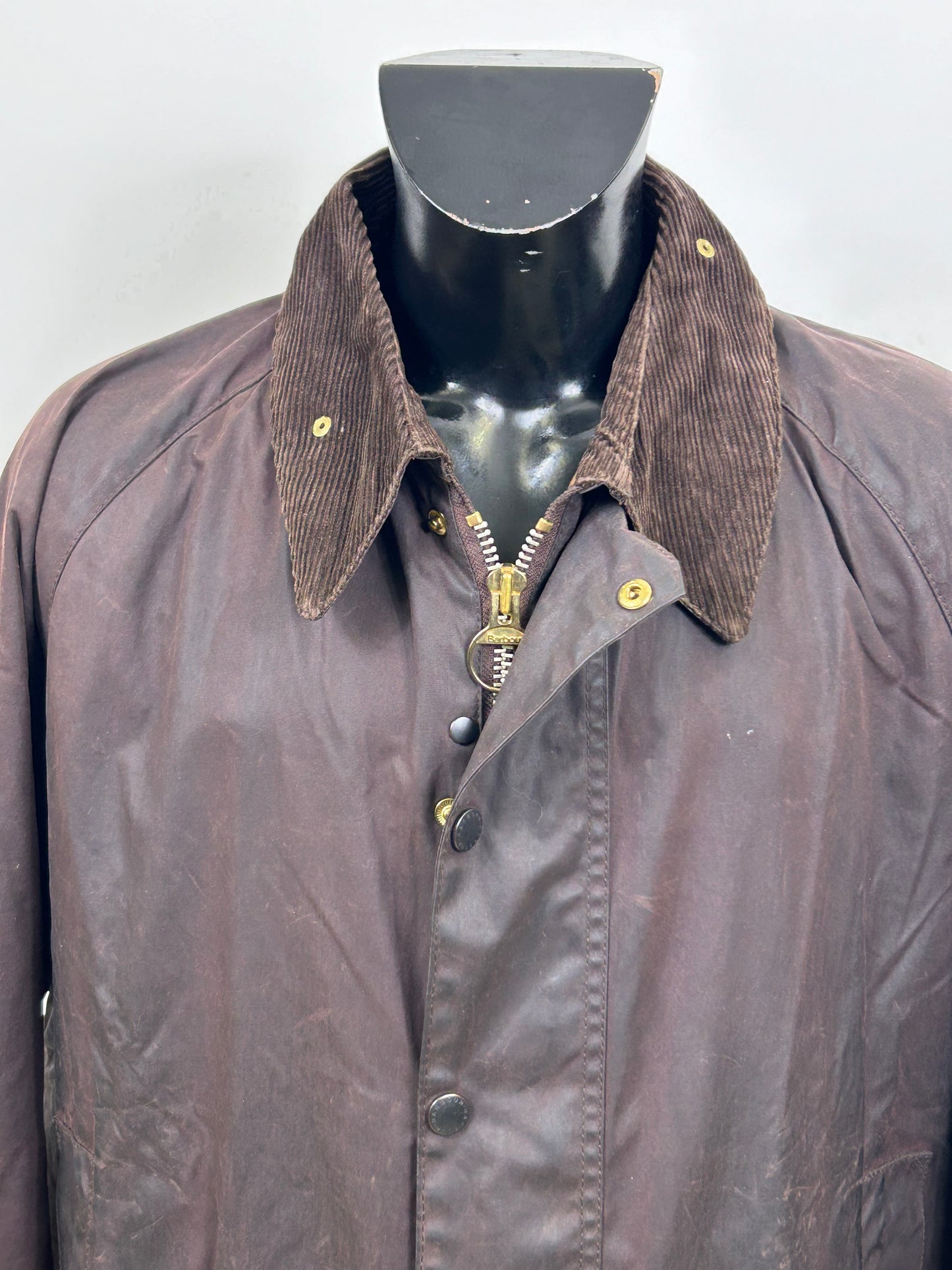 Barbour Giacca Beaufort vintage marrone C50/127cm Brown Wax Beaufort jacket XXL