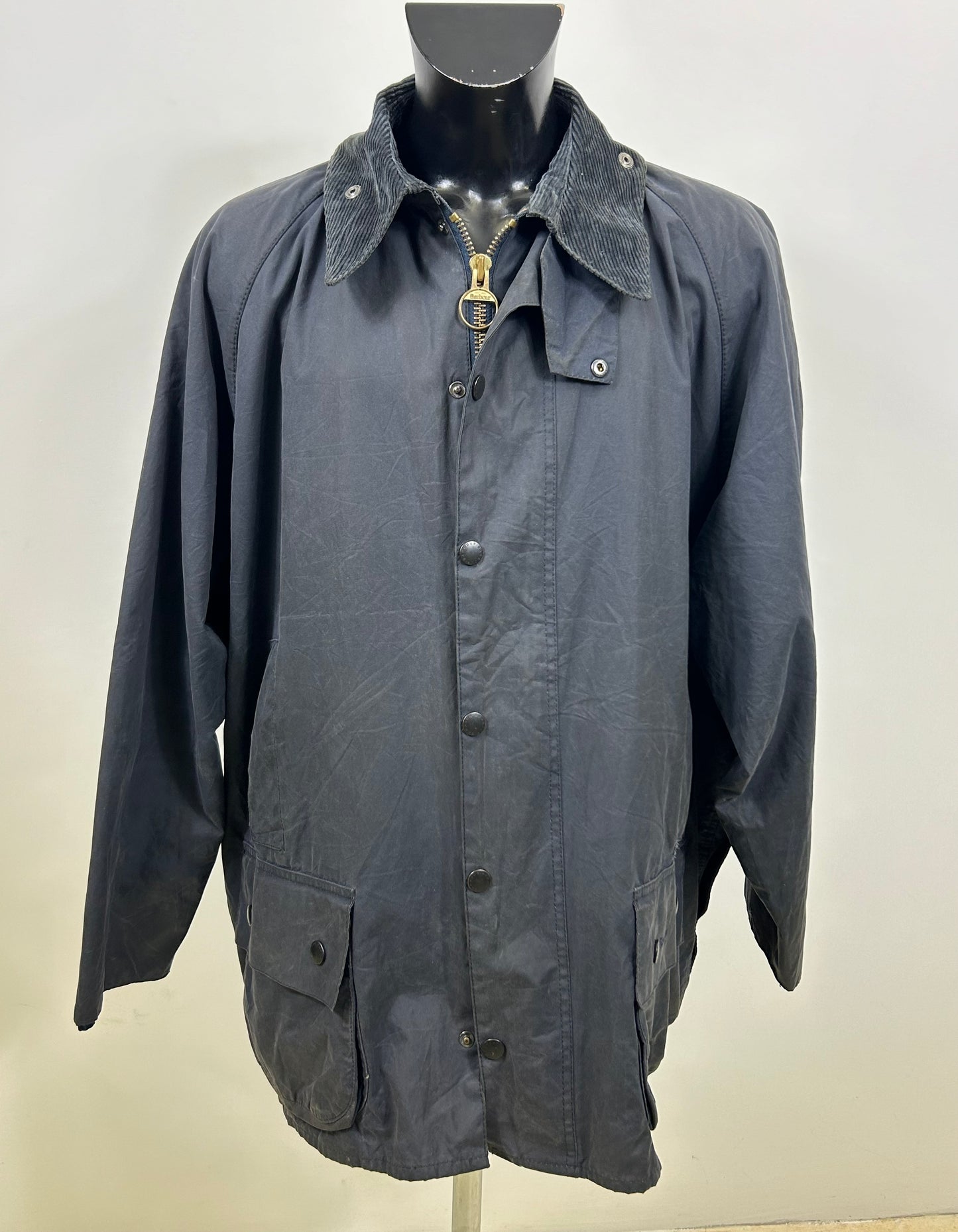 Barbour Giacca Beaufort vintage blu C52/132 cm Navy Wax Beaufort jacket XXXL