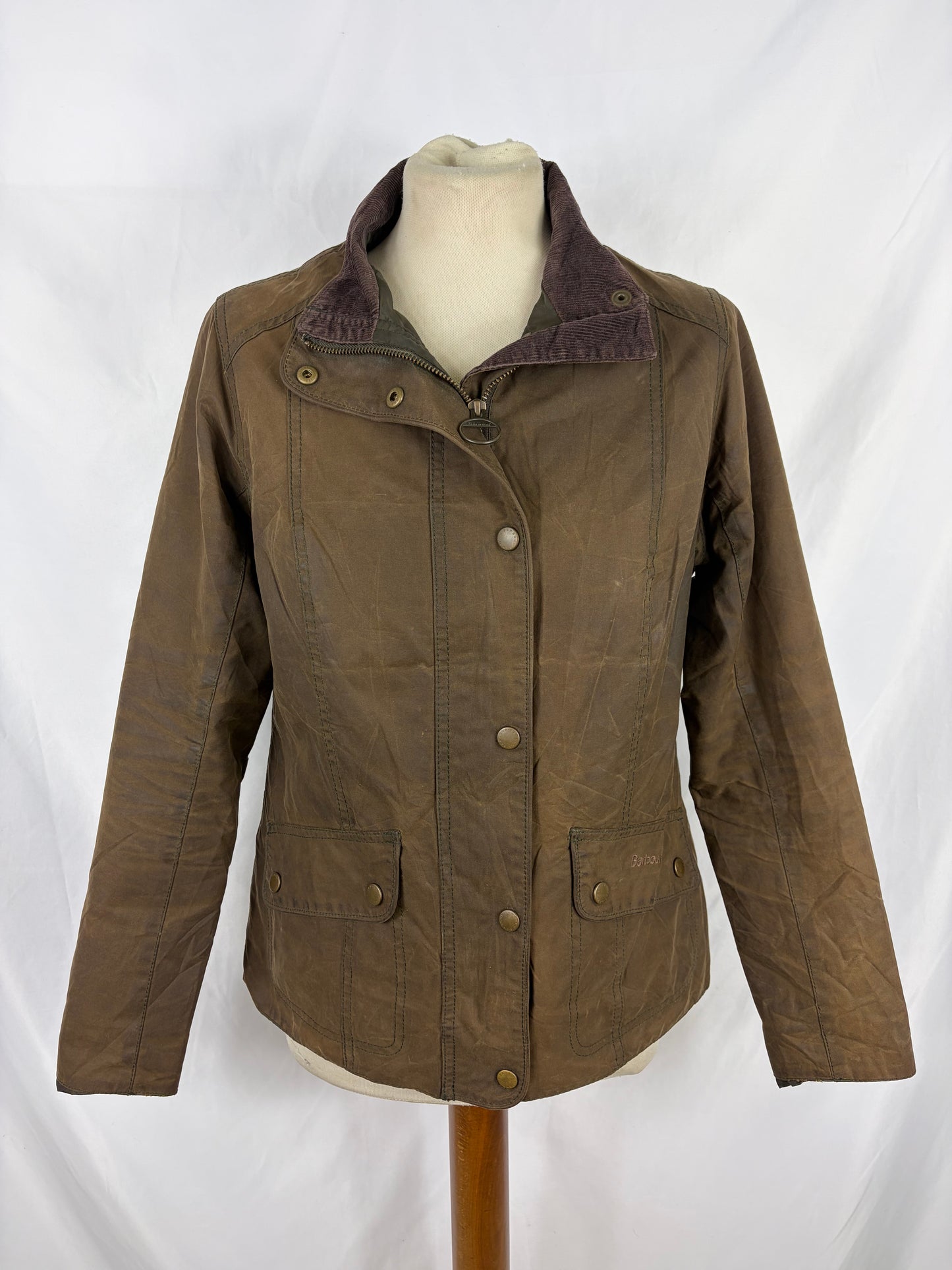 Giacca Barbour donna Verde Cerata Uk10 tg.40 Olive Winter Ferndown waxed jacket Size UK10