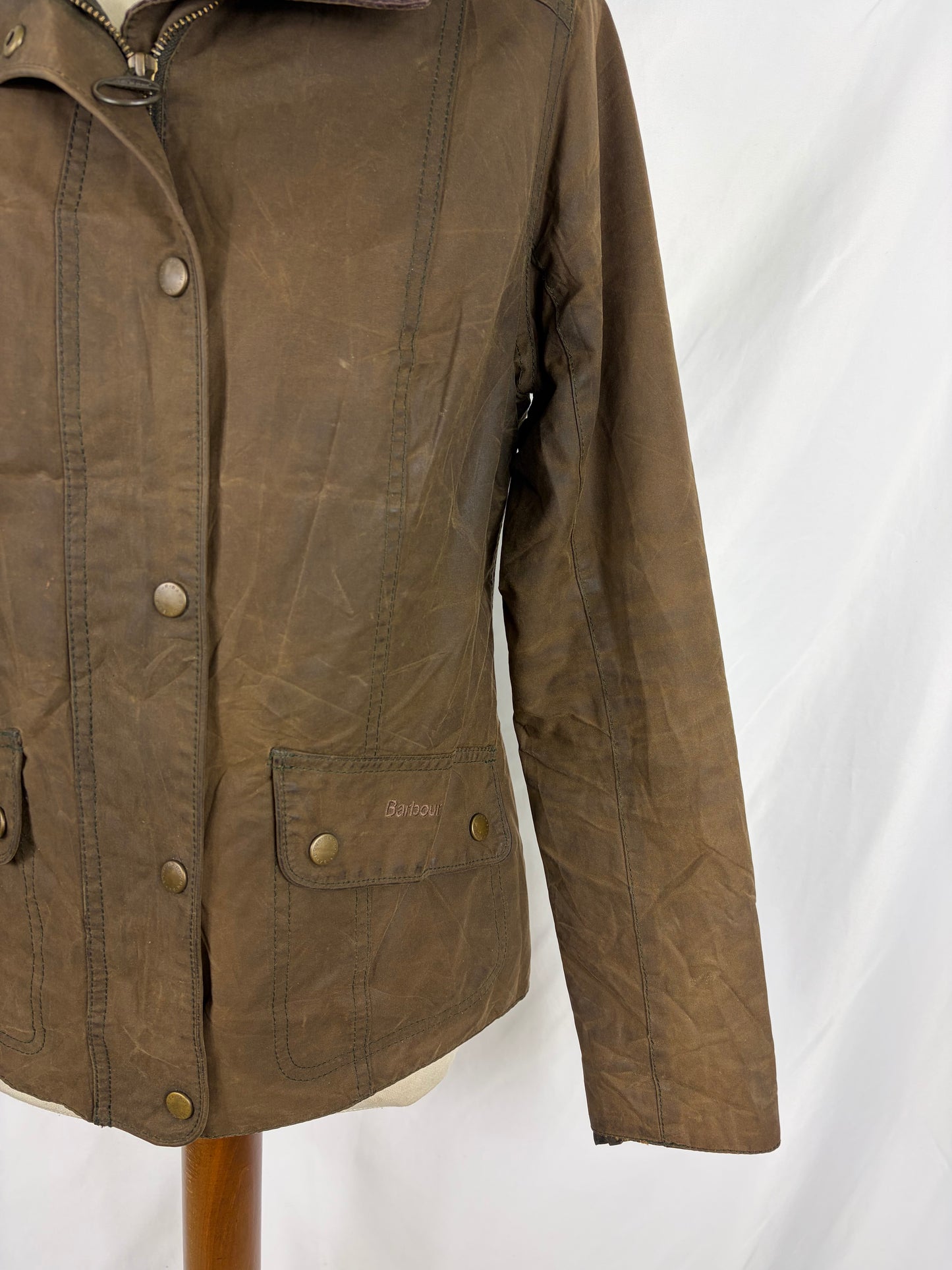 Giacca Barbour donna Verde Cerata Uk10 tg.40 Olive Winter Ferndown waxed jacket Size UK10