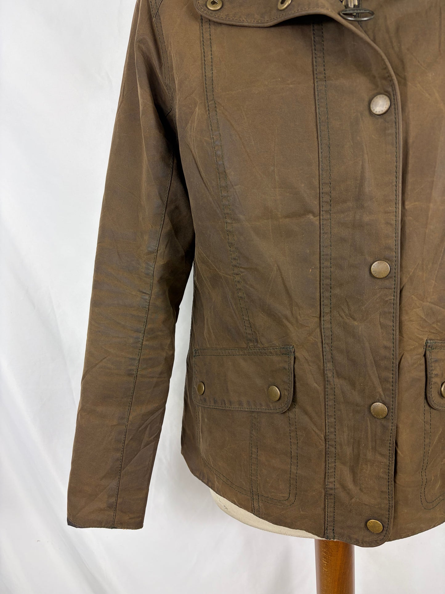 Giacca Barbour donna Verde Cerata Uk10 tg.40 Olive Winter Ferndown waxed jacket Size UK10