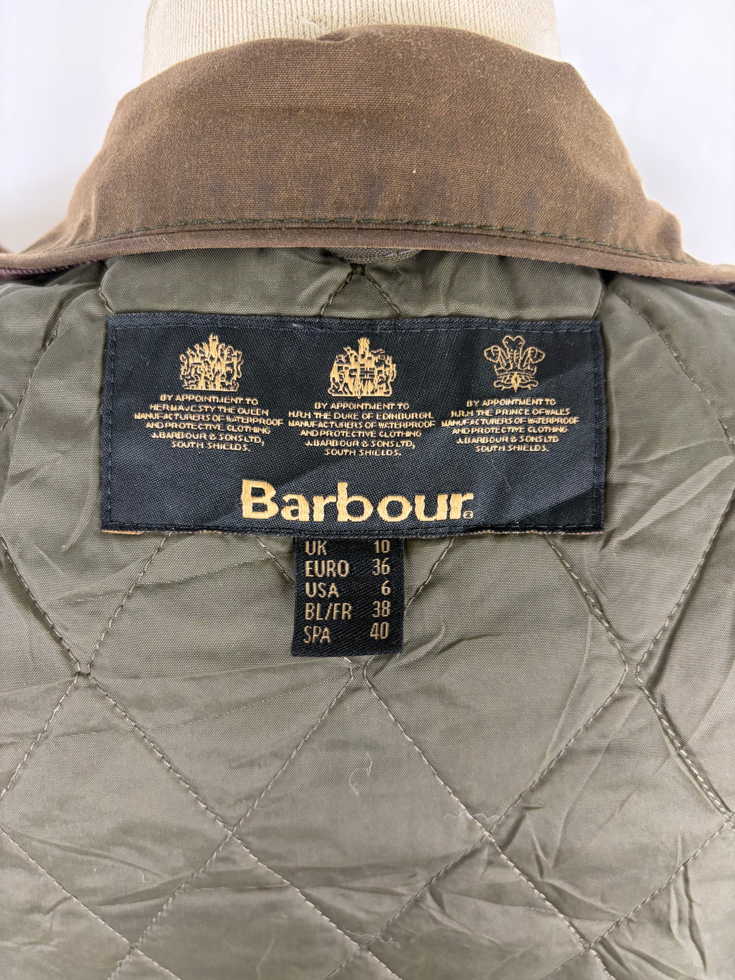 Giacca Barbour donna Verde Cerata Uk10 tg.40 Olive Winter Ferndown waxed jacket Size UK10