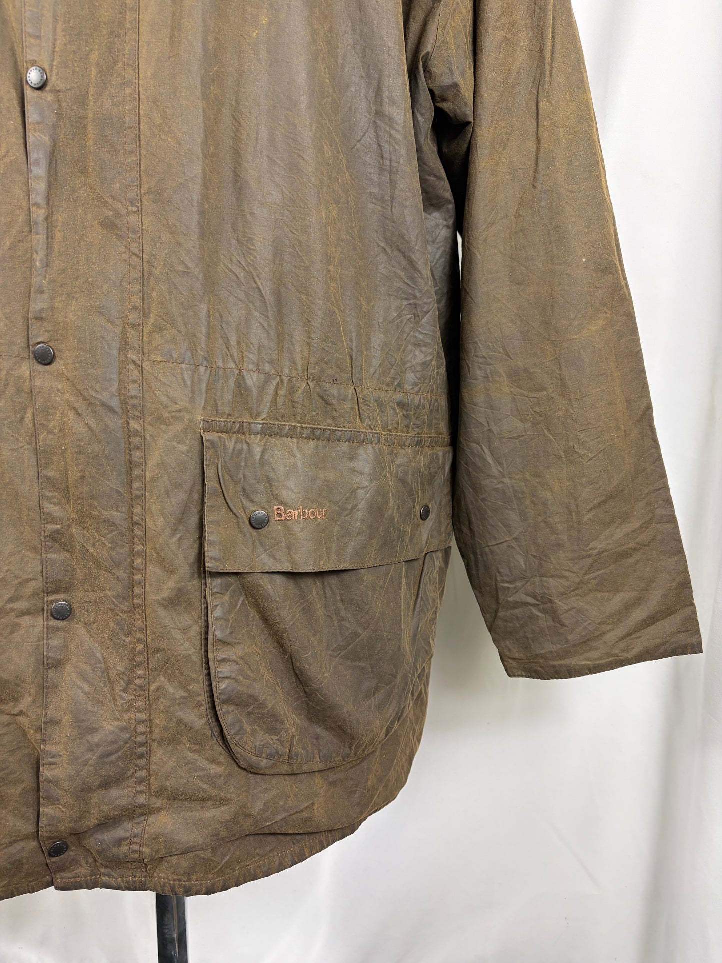 Barbour Classic Durham verde oliva con cappuccio C42/107 cm Olive Hooded waxed Classic Durham Jacket Size Large