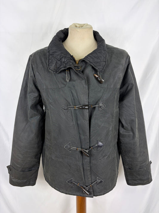 Giacca Barbour corta nera da donna cerata Medum Uk14  Lady short Duffle jacket black size uk14 - Shop In London
