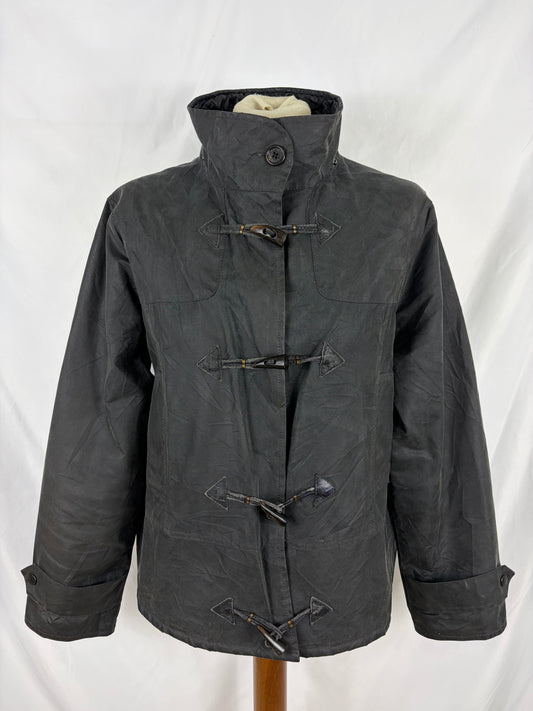 Giacca Barbour corta nera da donna cerata Medum Uk14  Lady short Duffle jacket black size uk14 - Shop In London