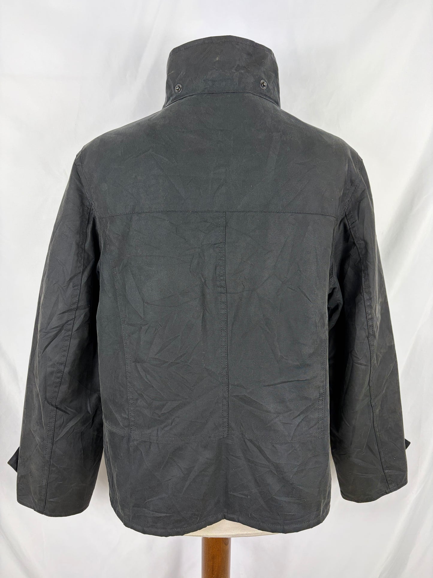 Giacca Barbour corta nera da donna cerata Medum Uk14  Lady short Duffle jacket black size uk14