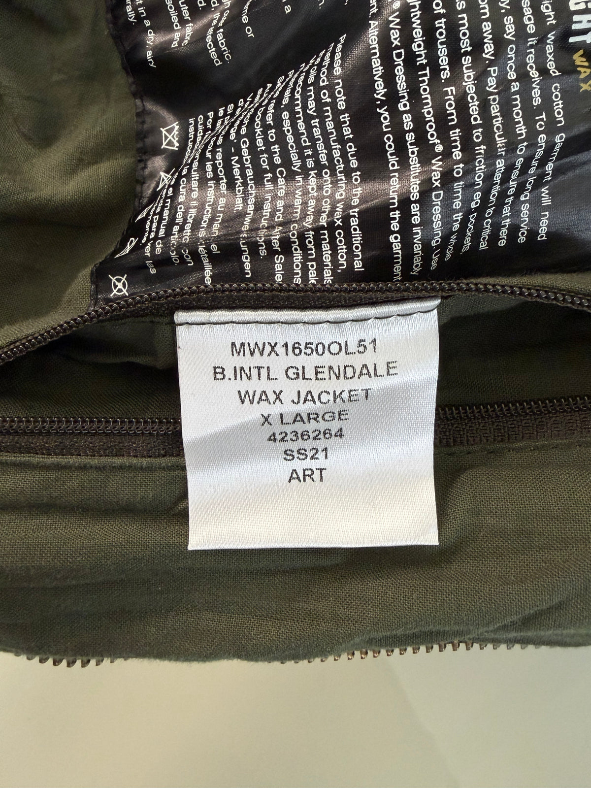 Barbour Giacca Uomo Glendale Lightweight Verde Xlarge Man Olive Waxed Glendale Jacket Size Xlarge