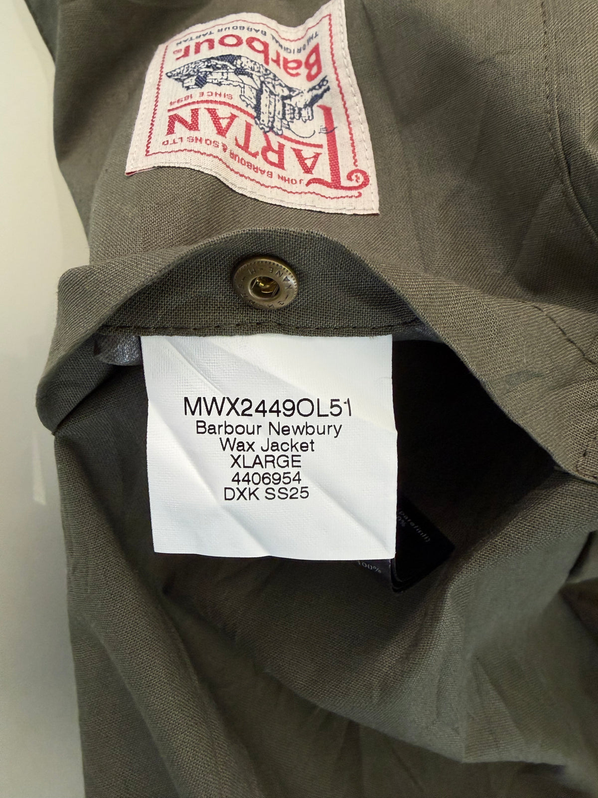 Barbour Giacca Uomo Newbury Lightweight Verde Xlarge Man Olive Waxed Newbury Jacket Size Xlarge