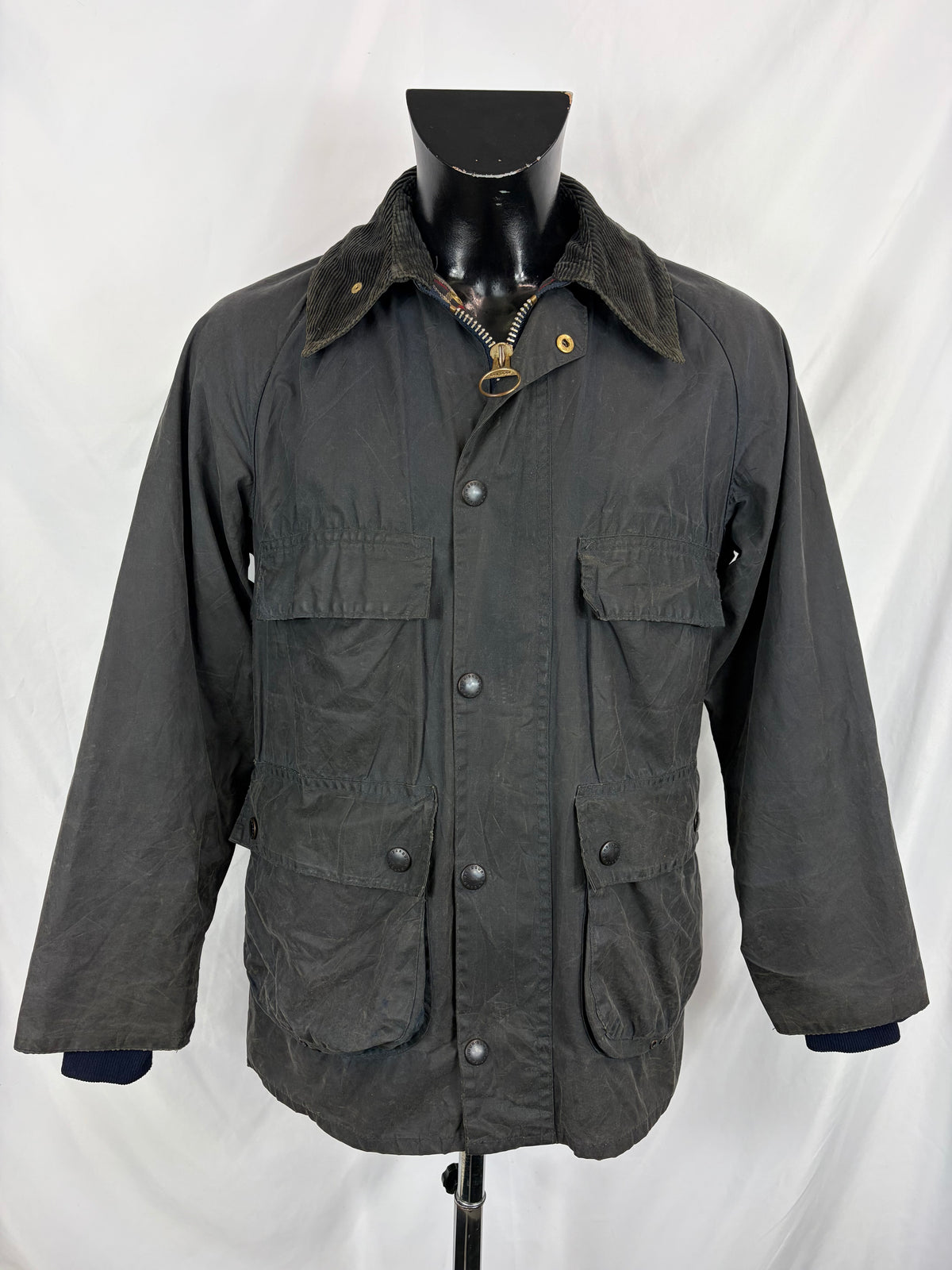 RARO Barbour Bedale 4 tasche C38/97 CM Man Navy vintage Bedale Jacket Medium 4 pockets C38