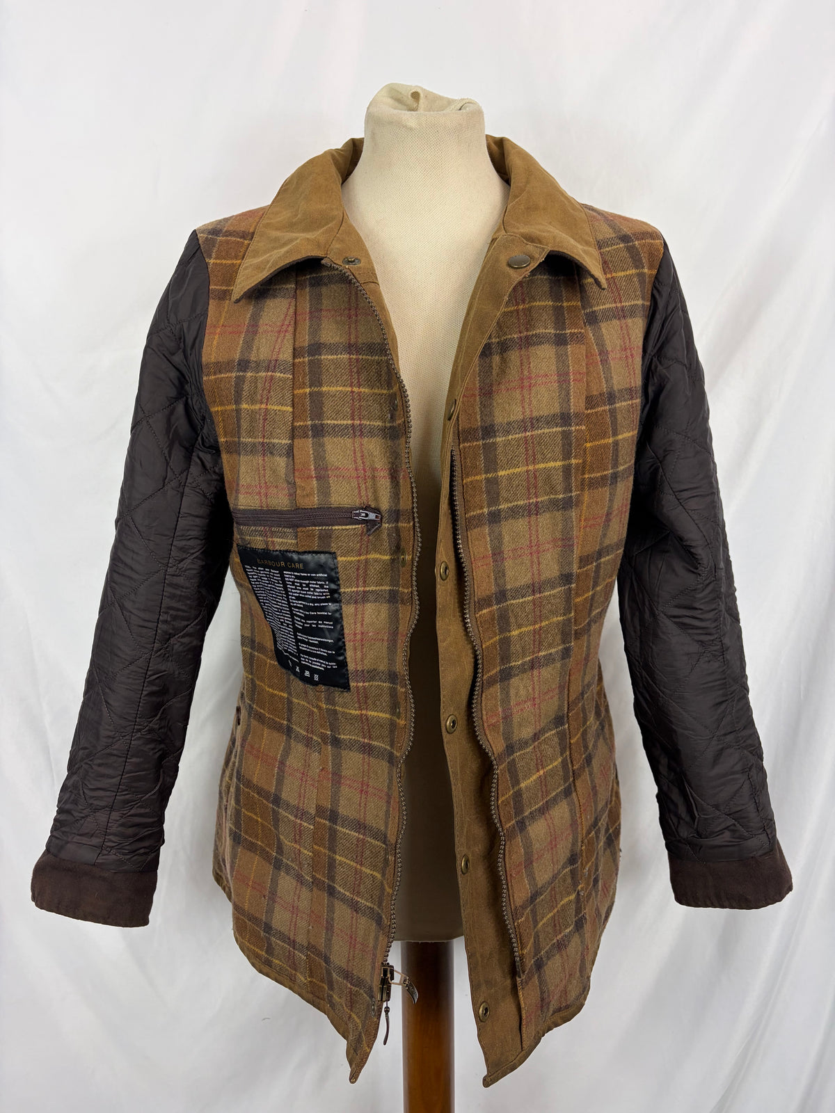 Barbour Giacca corta beige Fur Trim Utility Tg. 42 Lady Beige Utility wax Jacket uk12