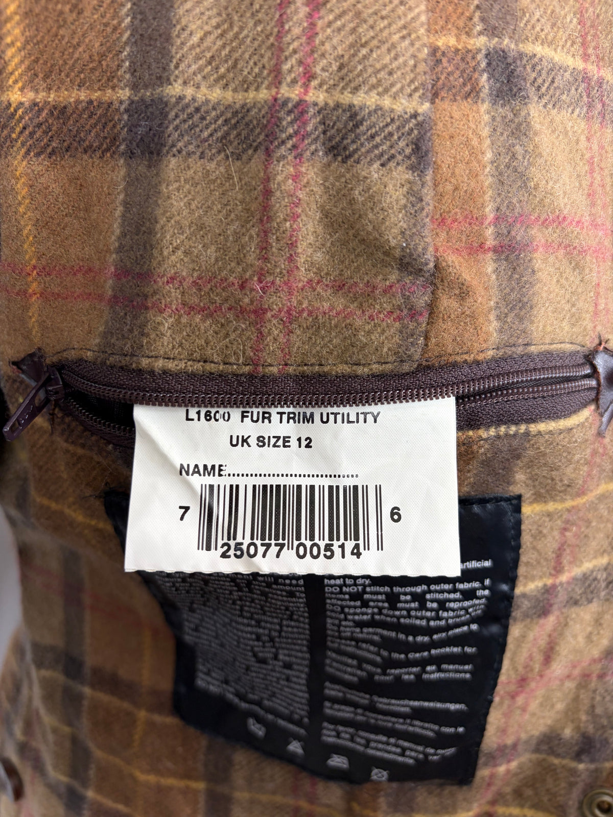 Barbour Giacca corta beige Fur Trim Utility Tg. 42 Lady Beige Utility wax Jacket uk12