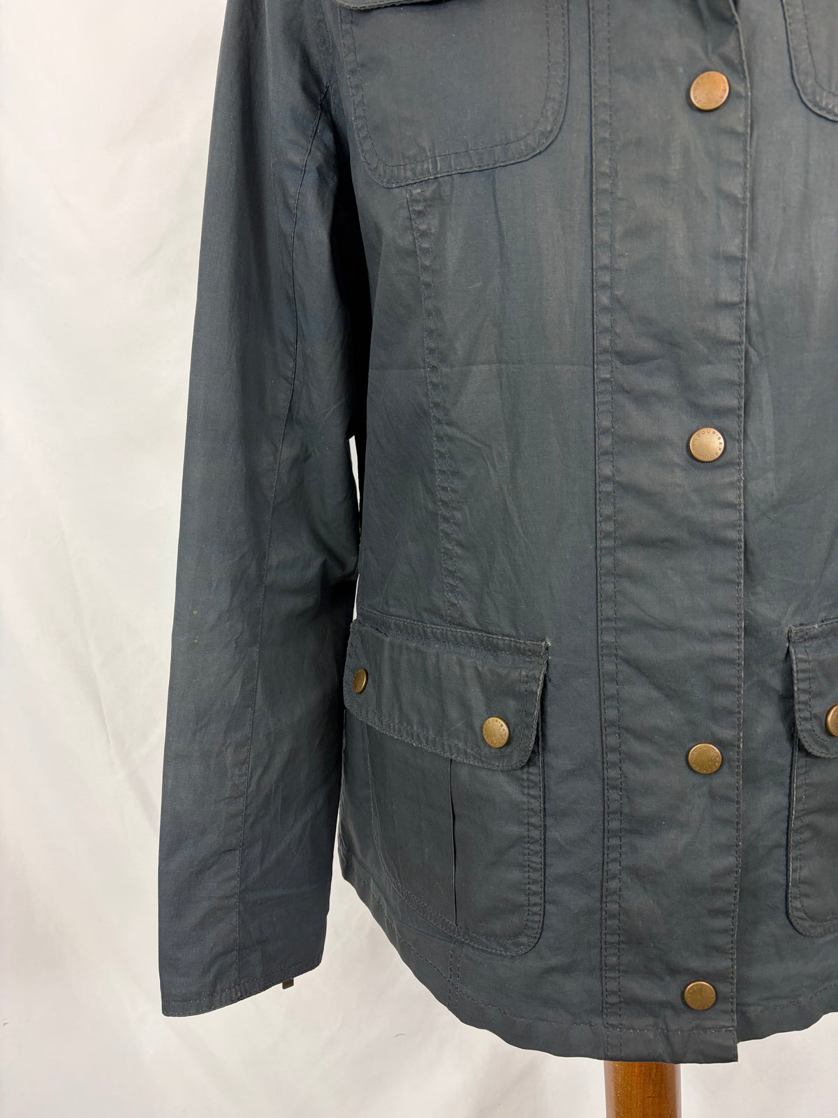 Barbour Giacca Morris corta blu donna Medium Tg. 42 Morris Navy Wax Utility Jacket Size UK 12