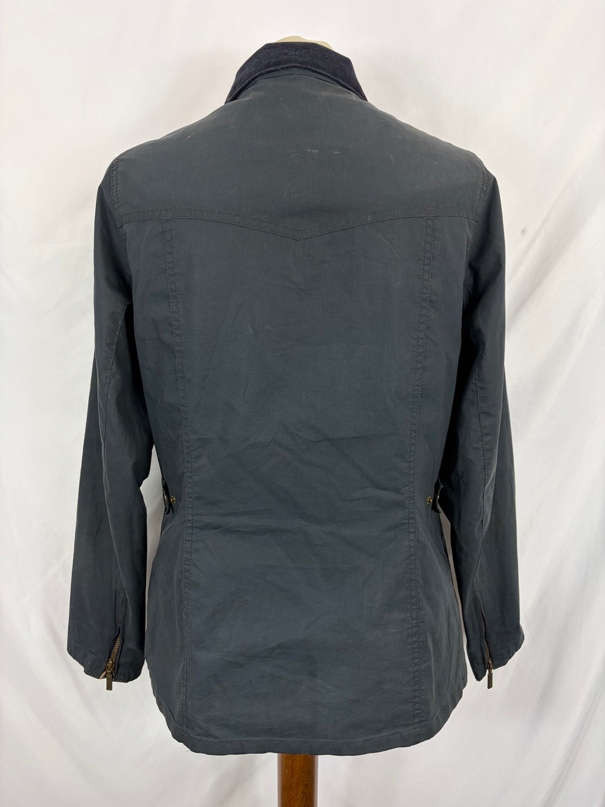 Barbour Giacca Morris corta blu donna Medium Tg. 42 Morris Navy Wax Utility Jacket Size UK 12