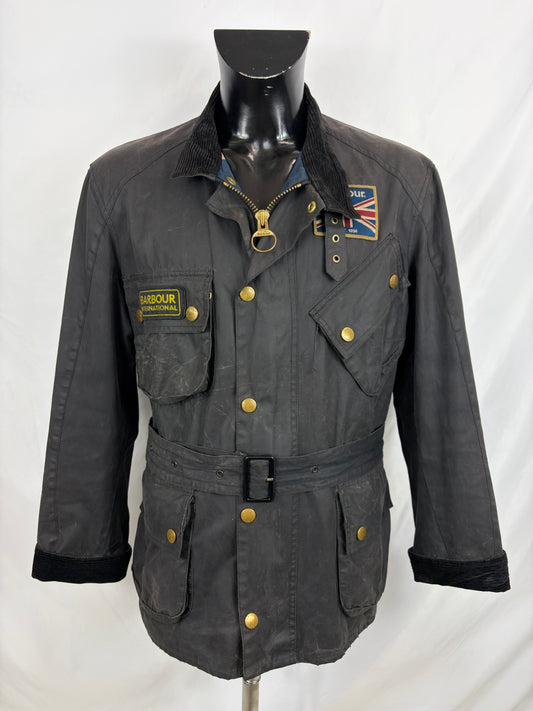 Giacca Barbour International Union Jack Large- Black International Union Jacket Jacket Size L