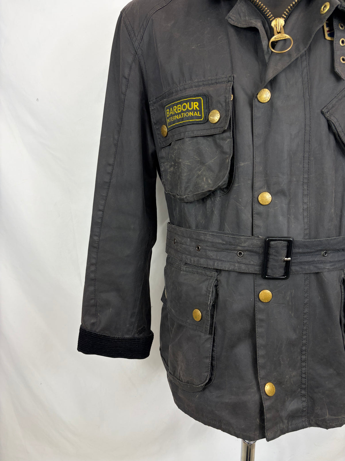 Giacca Barbour International Union Jack Large- Black International Union Jacket Jacket Size L