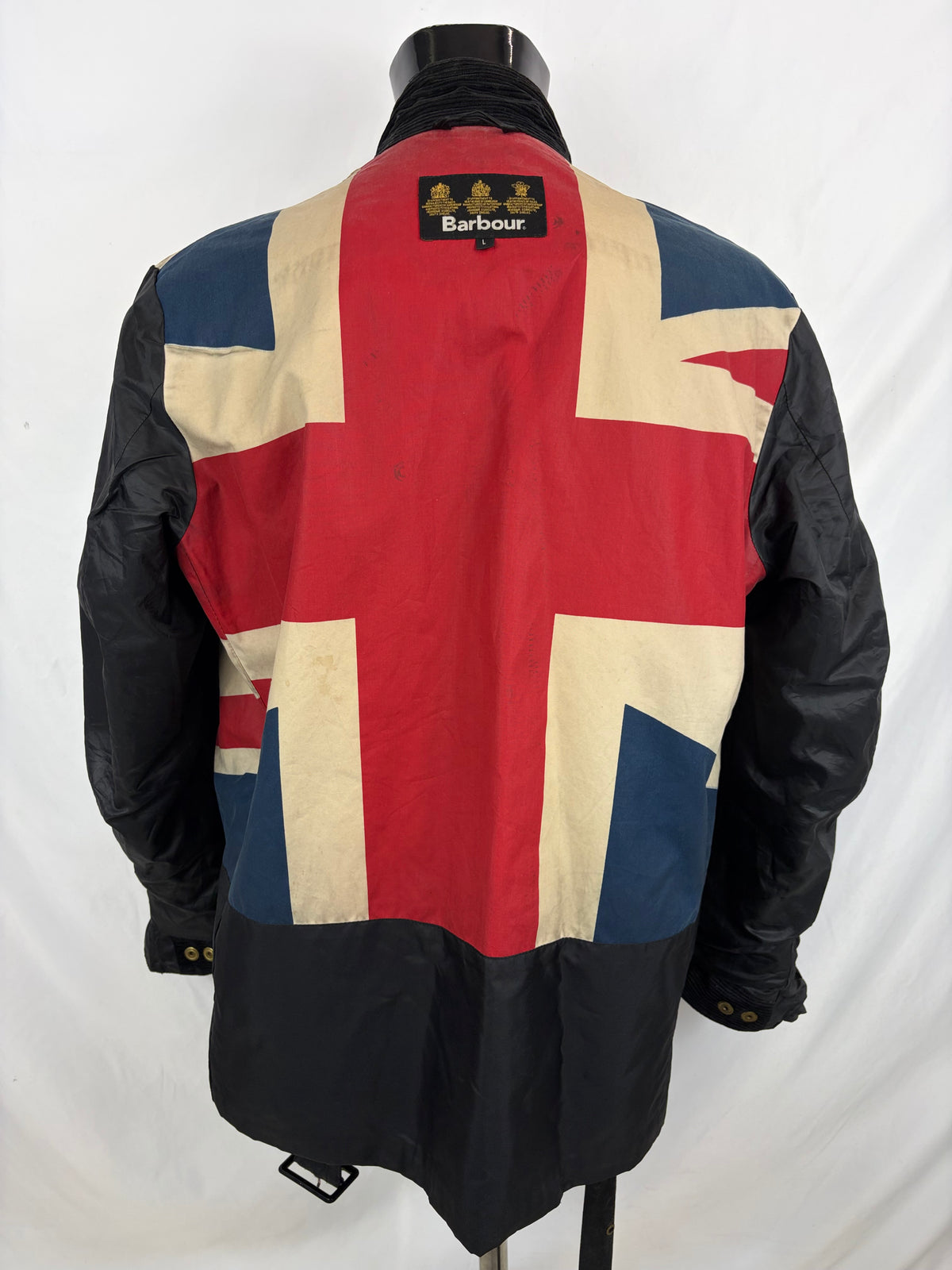 Giacca Barbour International Union Jack Large- Black International Union Jacket Jacket Size L