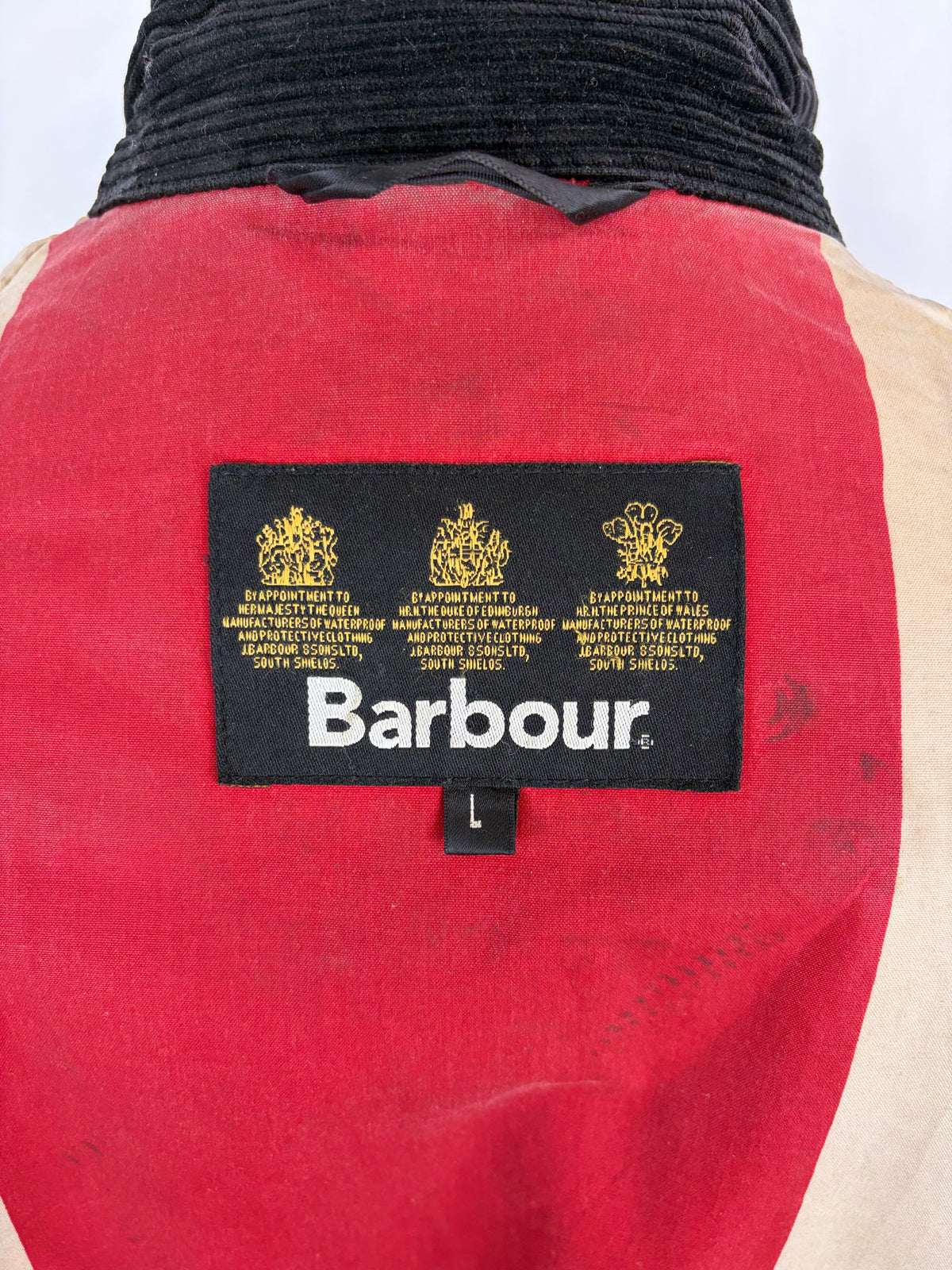 Giacca Barbour International Union Jack Large- Black International Union Jacket Jacket Size L