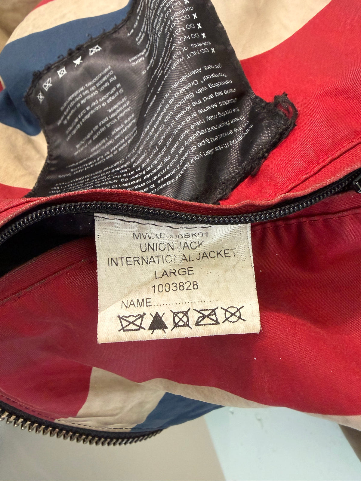 Giacca Barbour International Union Jack Large- Black International Union Jacket Jacket Size L