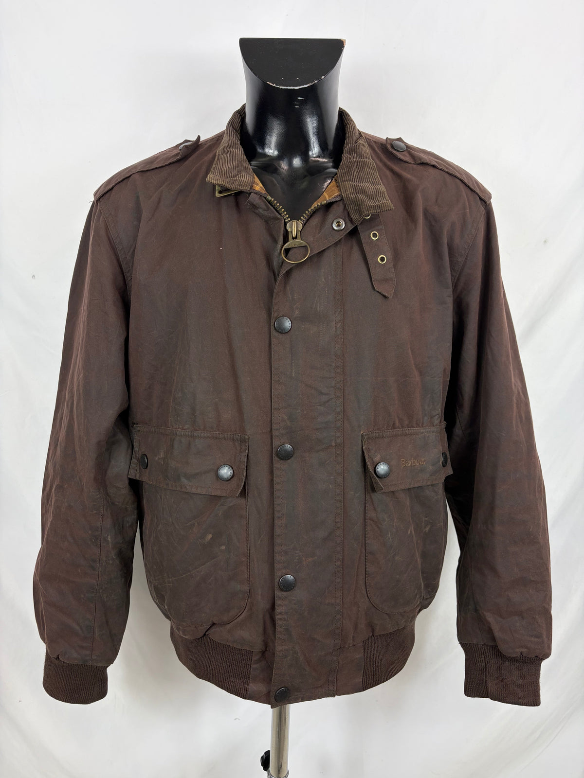 Barbour Giacca uomo Wax Flyer Jacket Large Marrone Man Brown Wax Flyer Jacket Size L