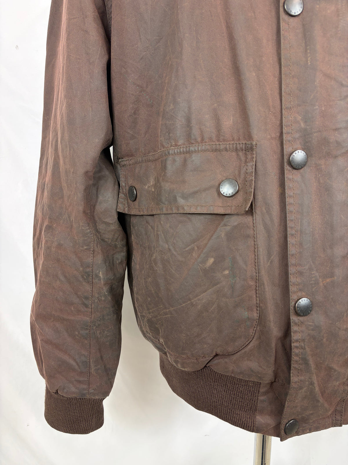 Barbour Giacca uomo Wax Flyer Jacket Large Marrone Man Brown Wax Flyer Jacket Size L