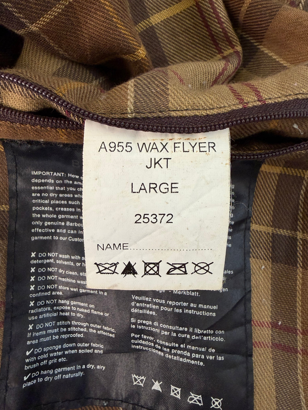 Barbour Giacca uomo Wax Flyer Jacket Large Marrone Man Brown Wax Flyer Jacket Size L