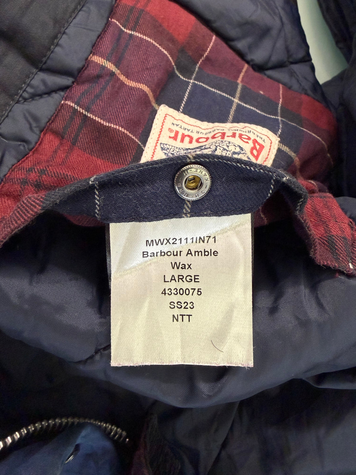 Giacca Barbour blu uomo Large - Man Barbour Amble Wax Jacket size Large